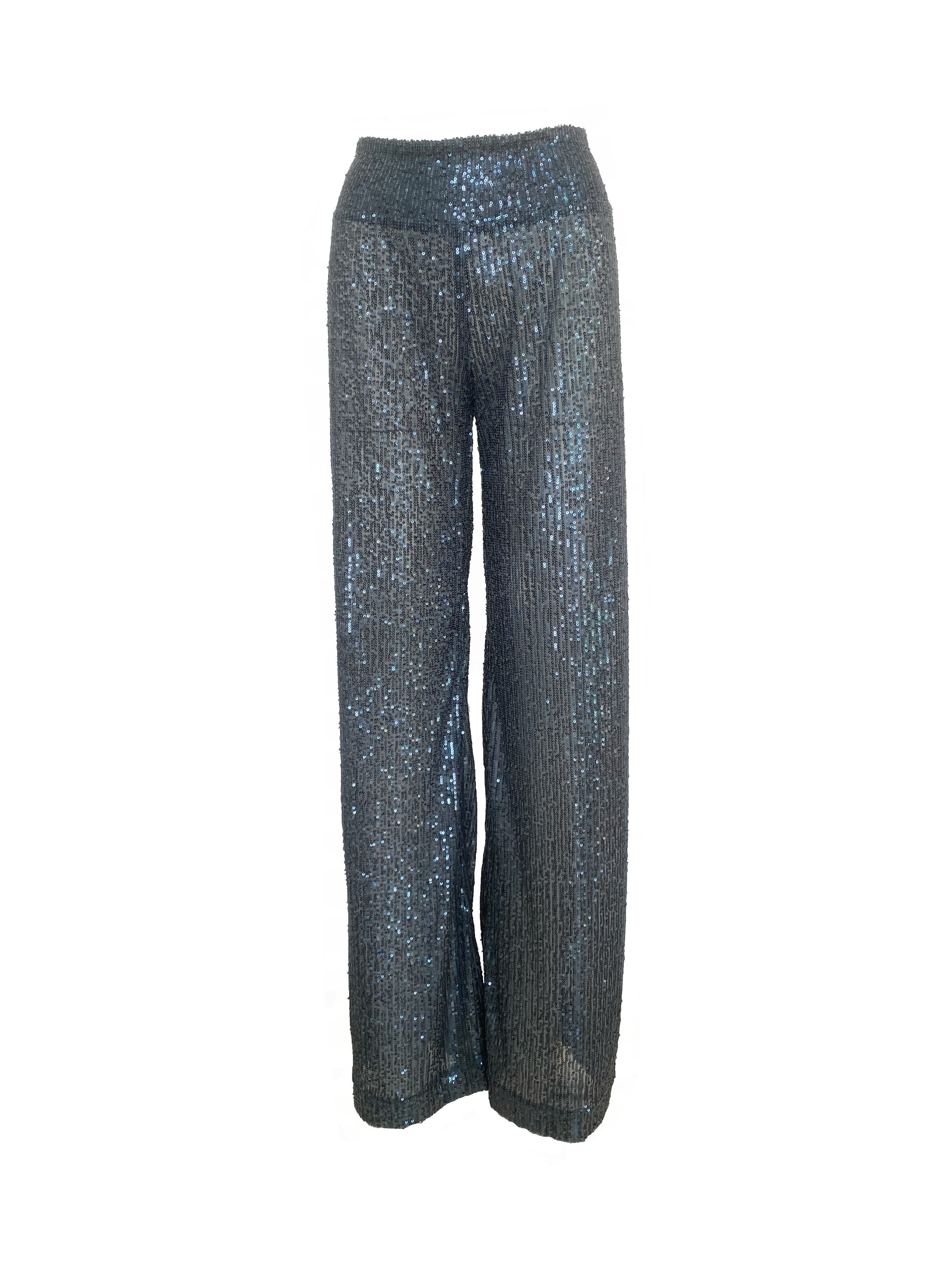 MIMI - trousers in light blue sequin