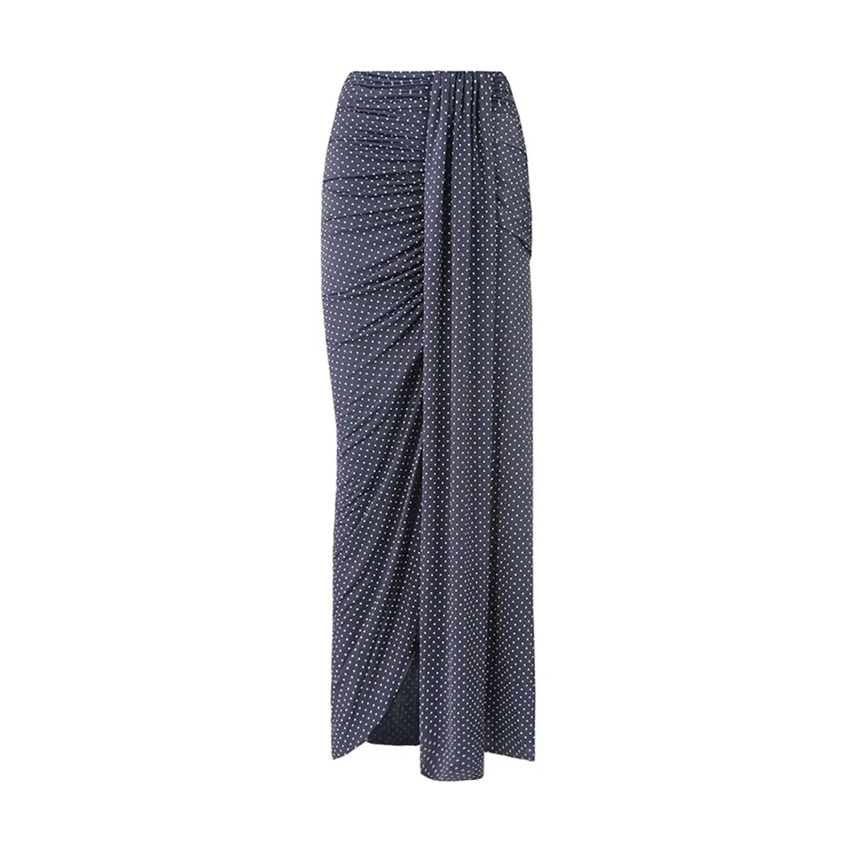 AMANDA gonna in lycra fantasia Pois di Alessandra Gallo con spacco - elegante gonna Made in Italy - Stretch Collection - vista frontale