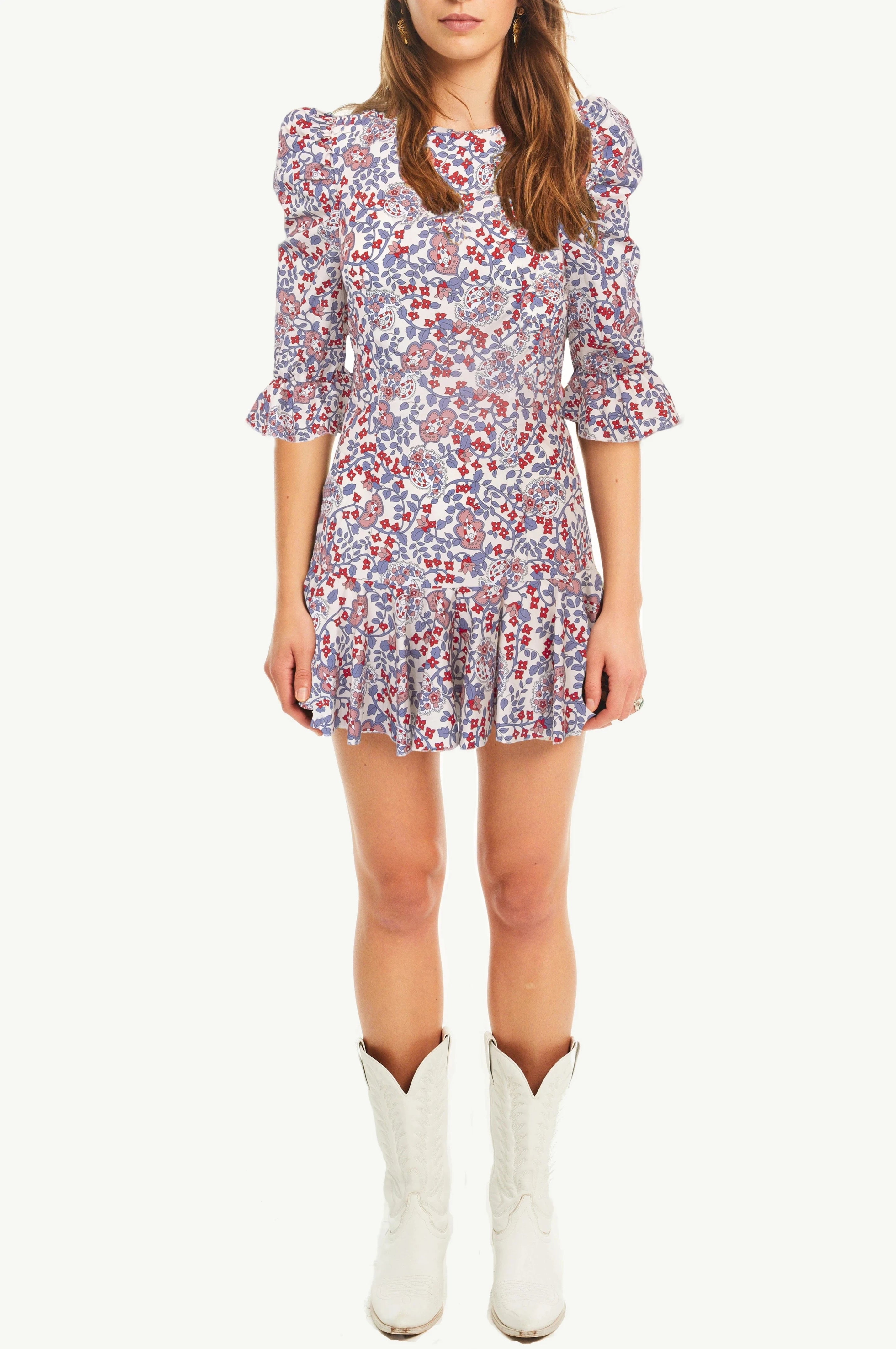 ANDREA abito corto cotone White Obsession volant The Obsession Collection Alessandra Gallo