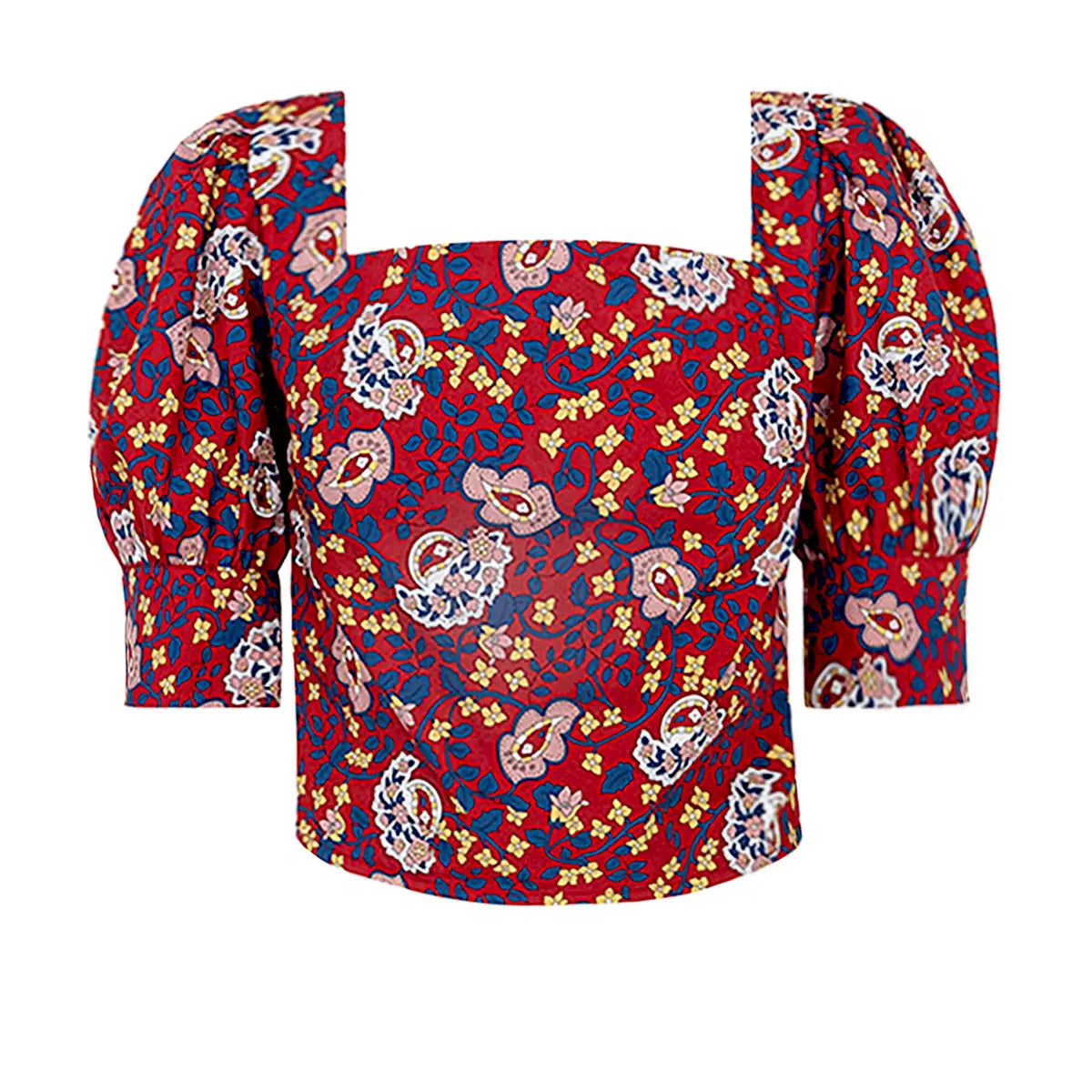 CAMELIA, top in cotone Red Obsession.