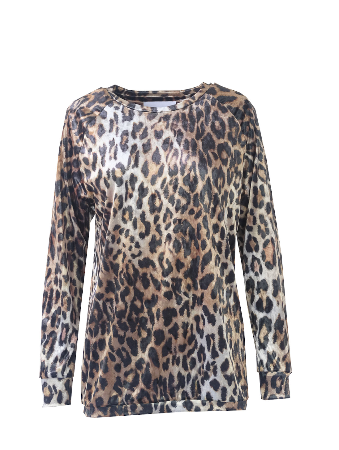 FLORA - round-necked sweatshirt in animalier hammered chenille