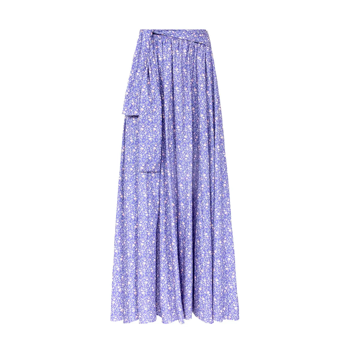 gonna lunga FIORDALISA di Alessandra Gallo con vita elasticizzata e fusciacca in cotone fantasia Versailles - Printemps Collectionn - Made in Italy - vista frontale