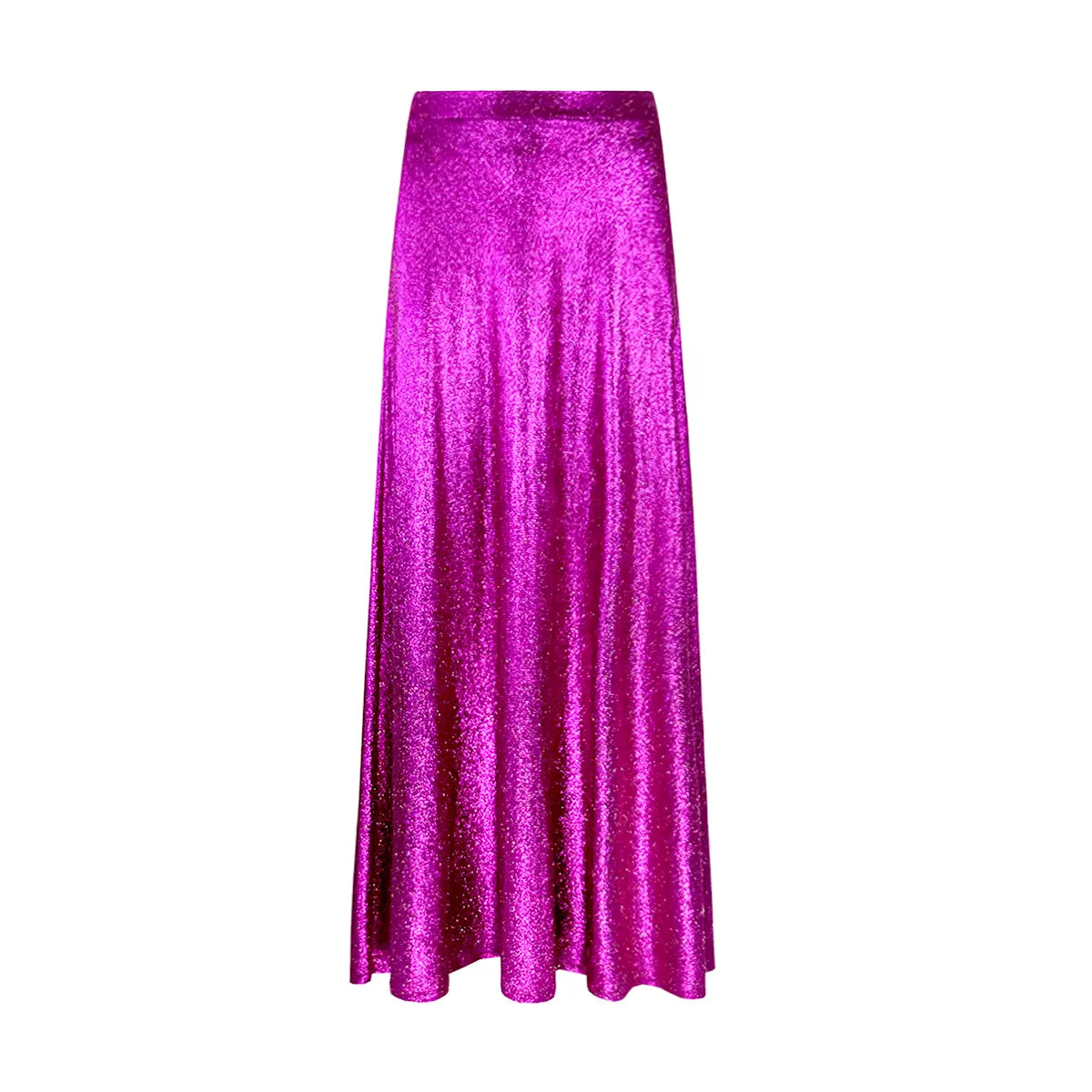Gonna lunga in lurex fucsia TOSCA con vita elasticizzata e linea fluida – Alessandra Gallo