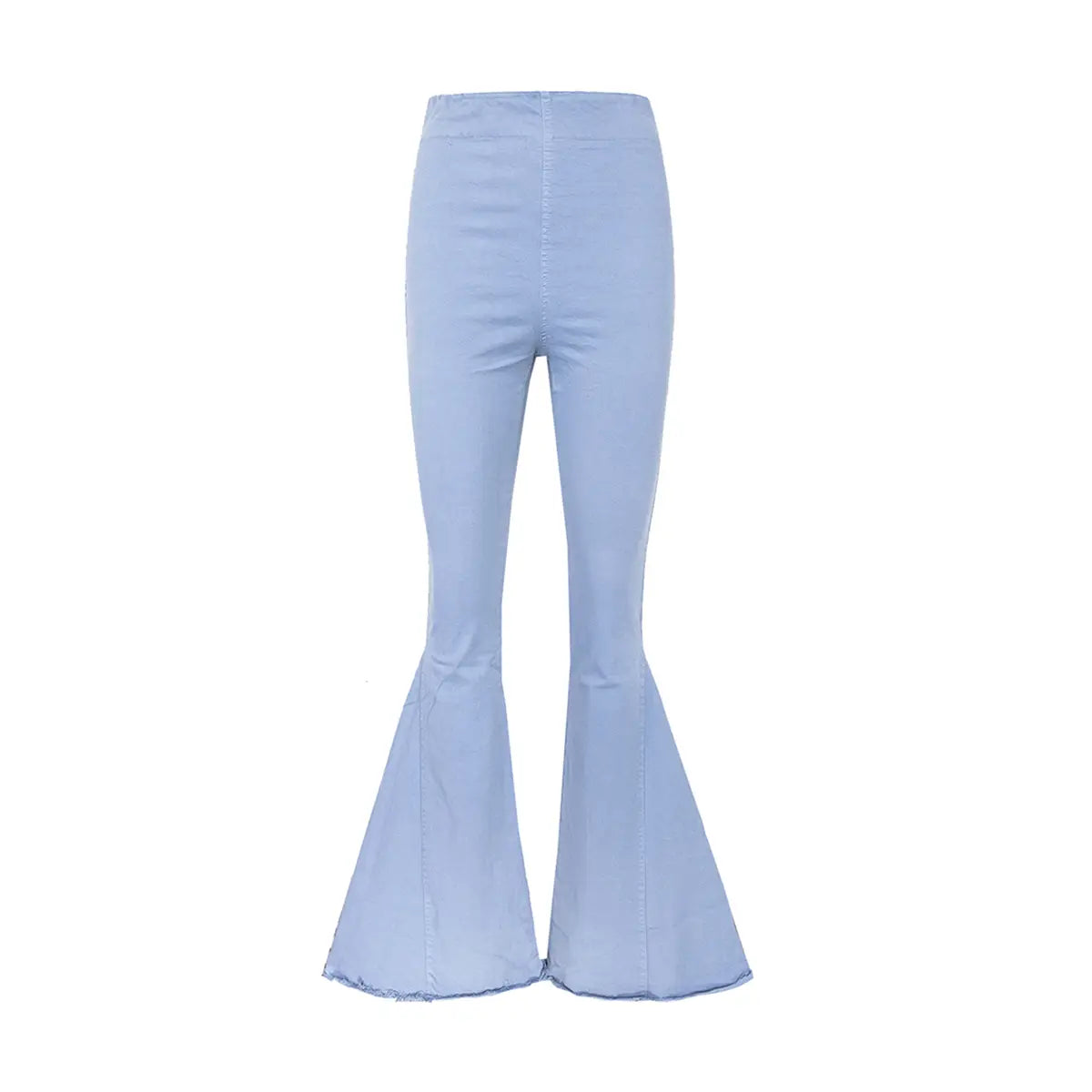 Pantalone a zampa LOLISSIMA di Alessandra Gallo in cotone cart da zucchero con vita alta ed elastico in vita - vista frontale - Made in Italy - Printemps Collection