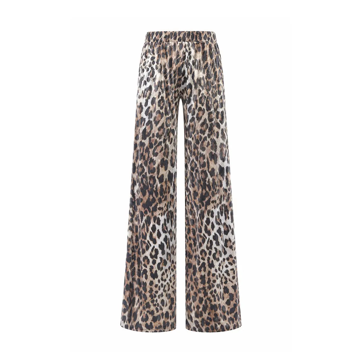 MAXIE, pantalone palazzo in ciniglia martellata animalier.