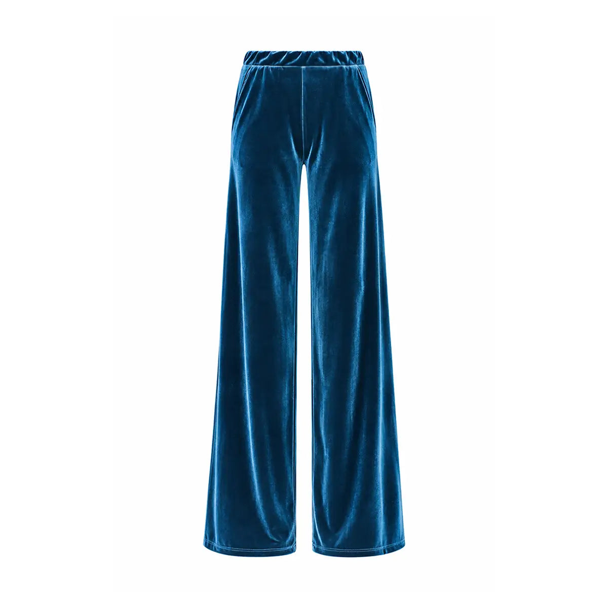 MAXIE, pantalone palazzo in ciniglia ottanio.