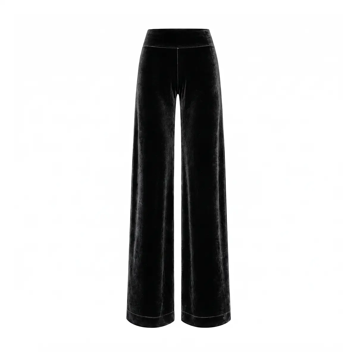 MIMI, pantalone palazzo in ciniglia nera.