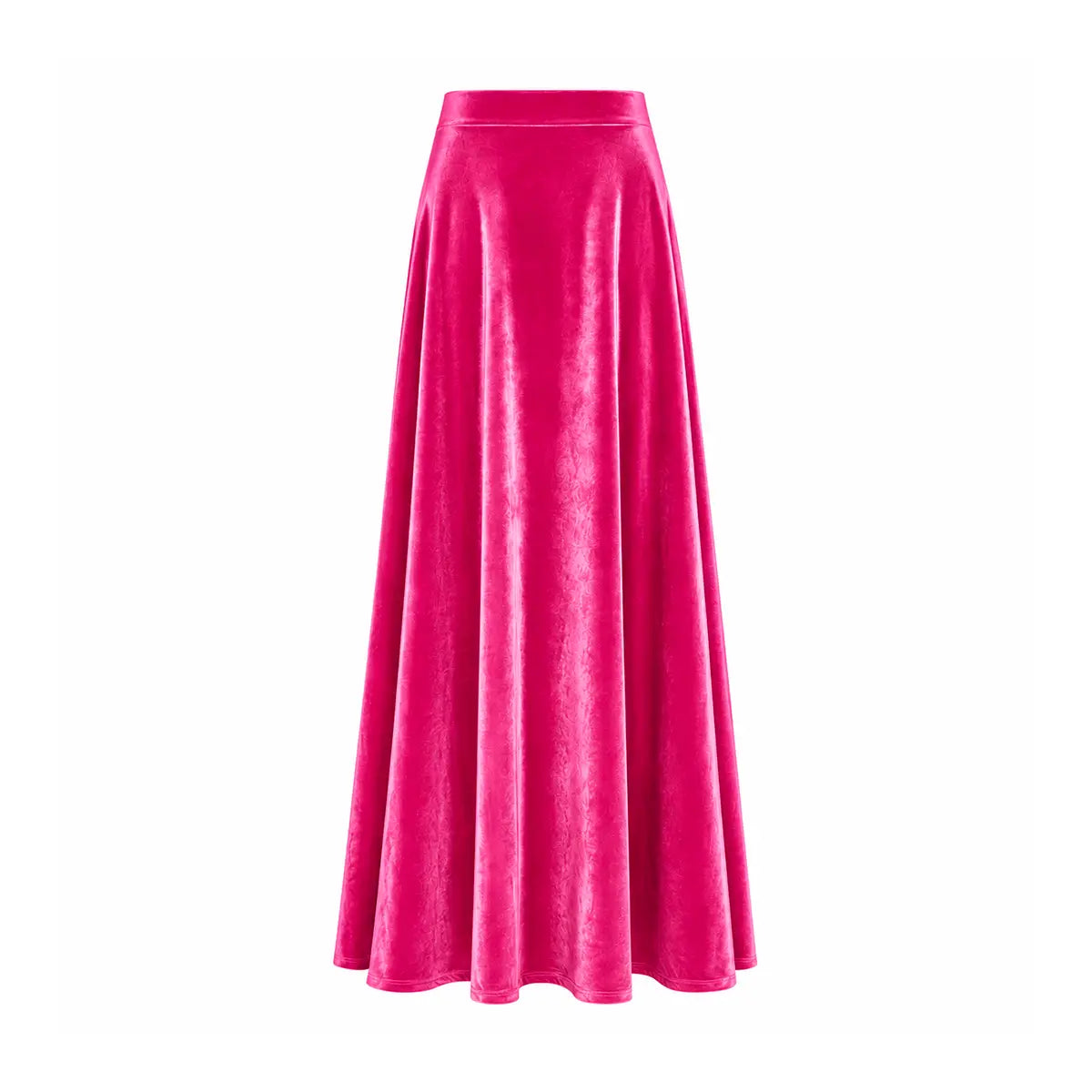 TOSCA, gonna lunga in ciniglia fucsia con linea svasata.