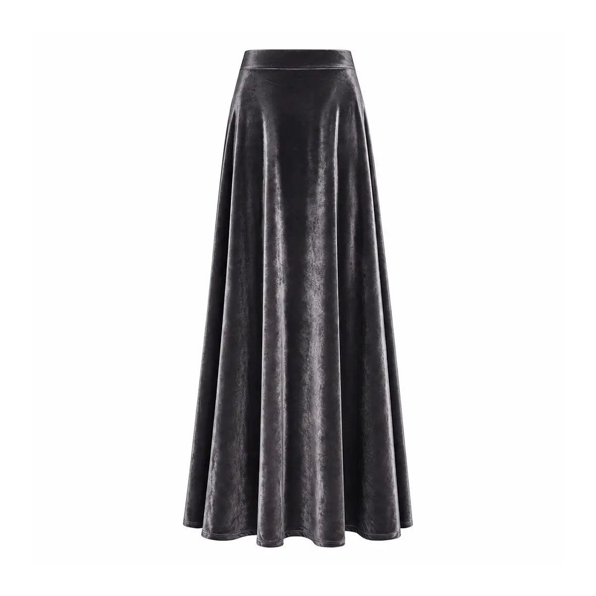TOSCA, gonna lunga in ciniglia grigia con linea svasata.