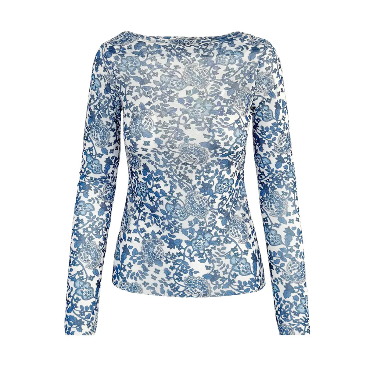 VIOLET - Maglietta in Mesh Fantasia Blue Obsession
