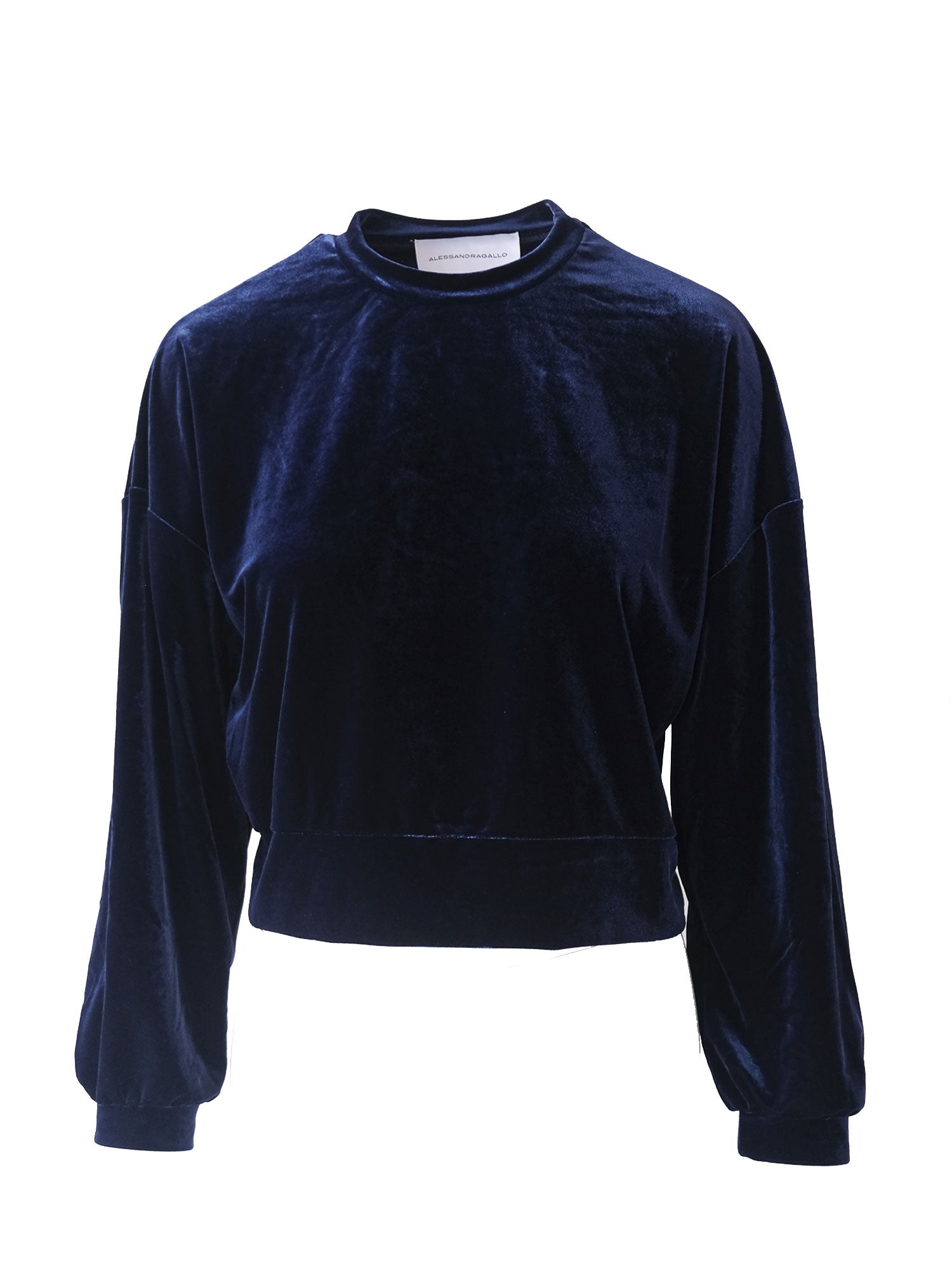 IOLE - cropped sweatshirt in blue chenille