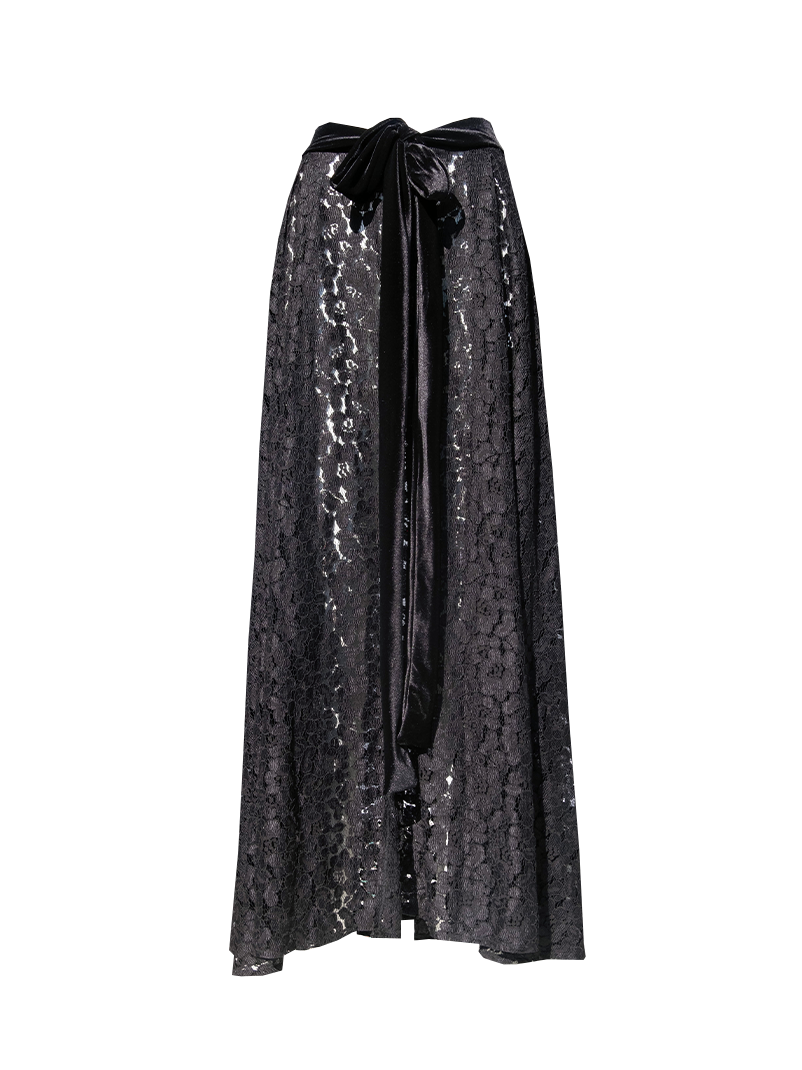 SALLY - long black lace skirt