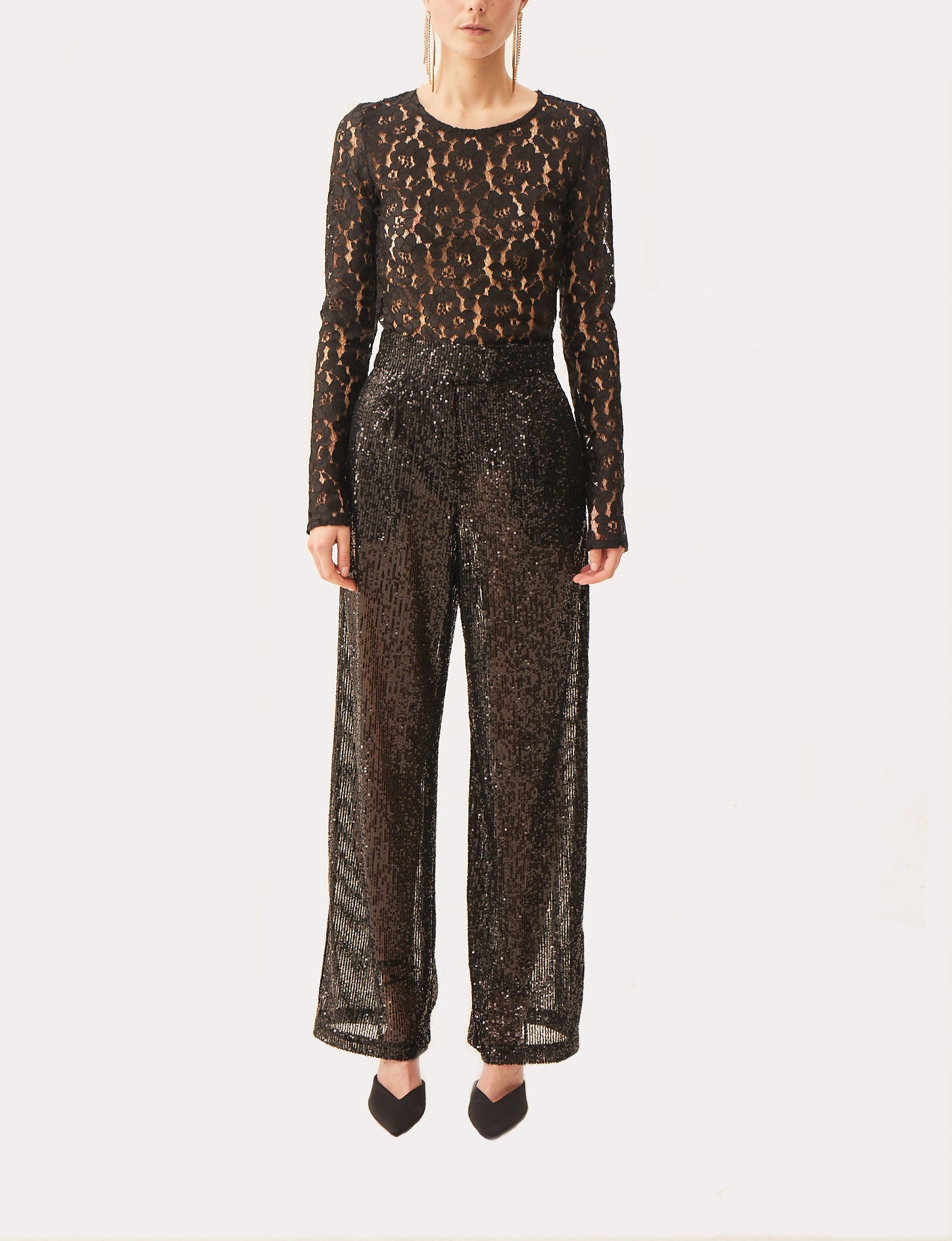 VIOLET - shirt in lace black