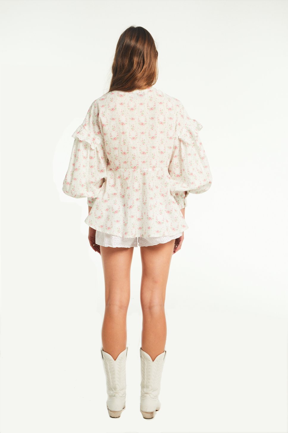 AMARANTA - cotton shorts in Nets print