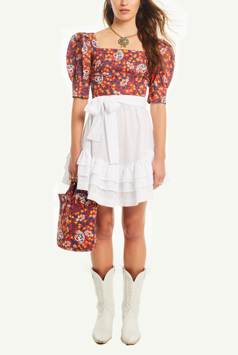 MARGHERITA - Sigurtà cotton patterned skirt