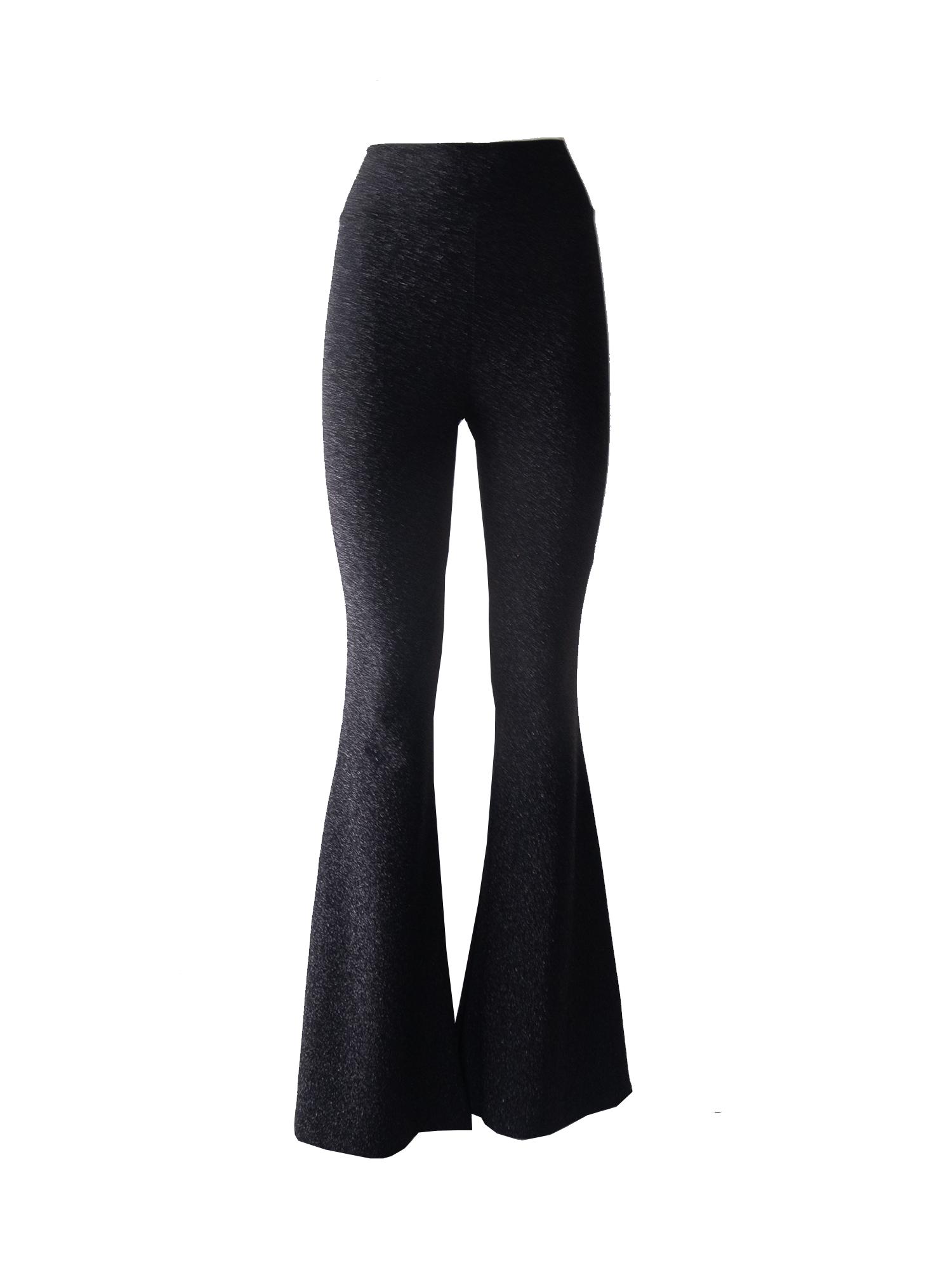 LOLA - flared trouser with high waist in black lurex