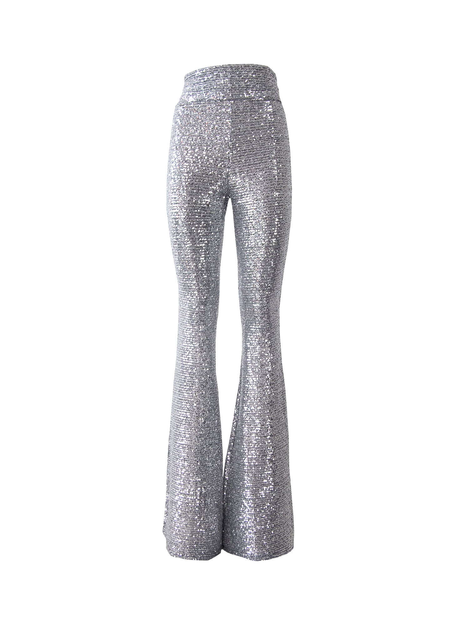 LOLA - flared pants in silver sequins
