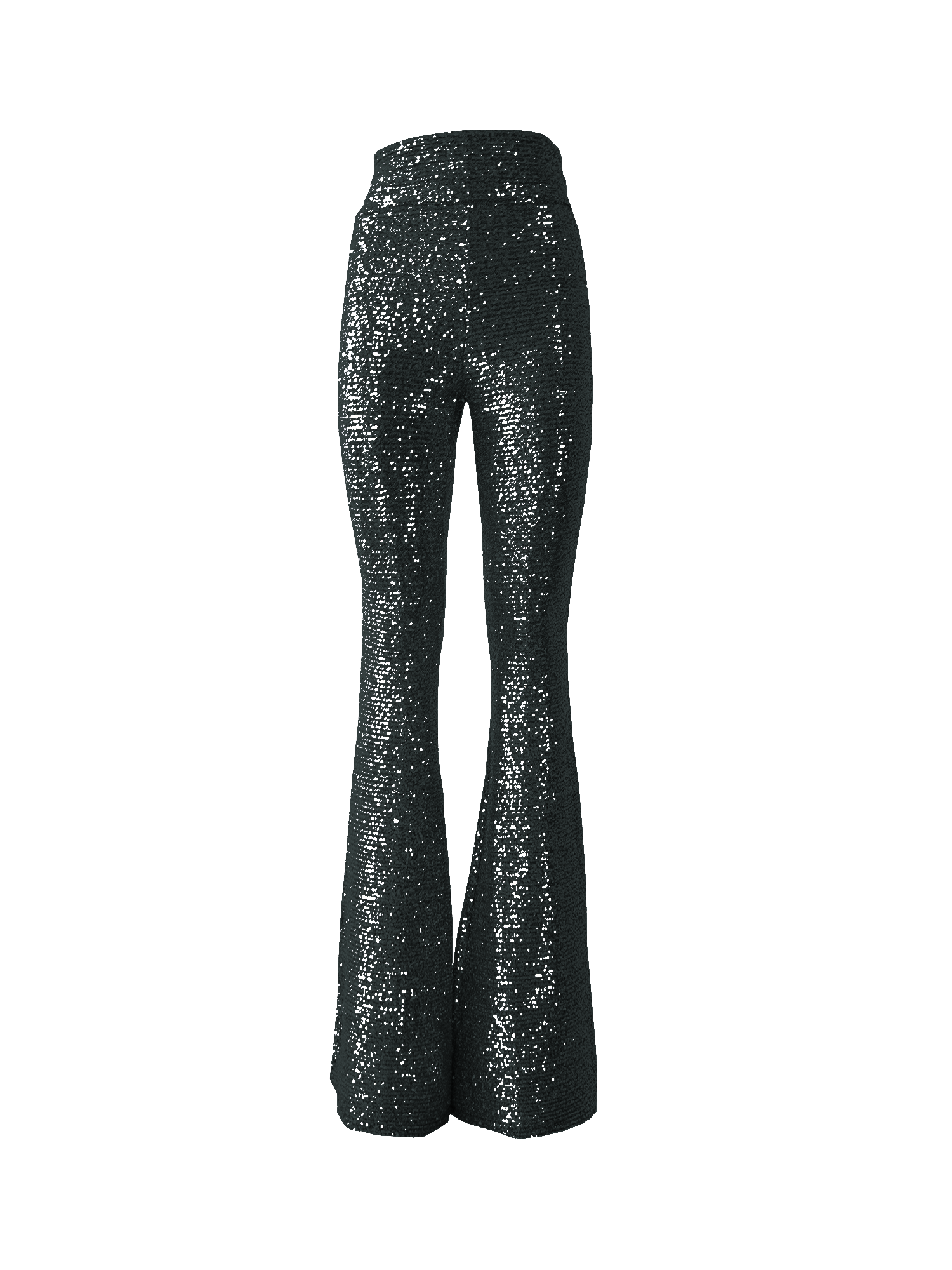 LOLA - flared pants in black sequins