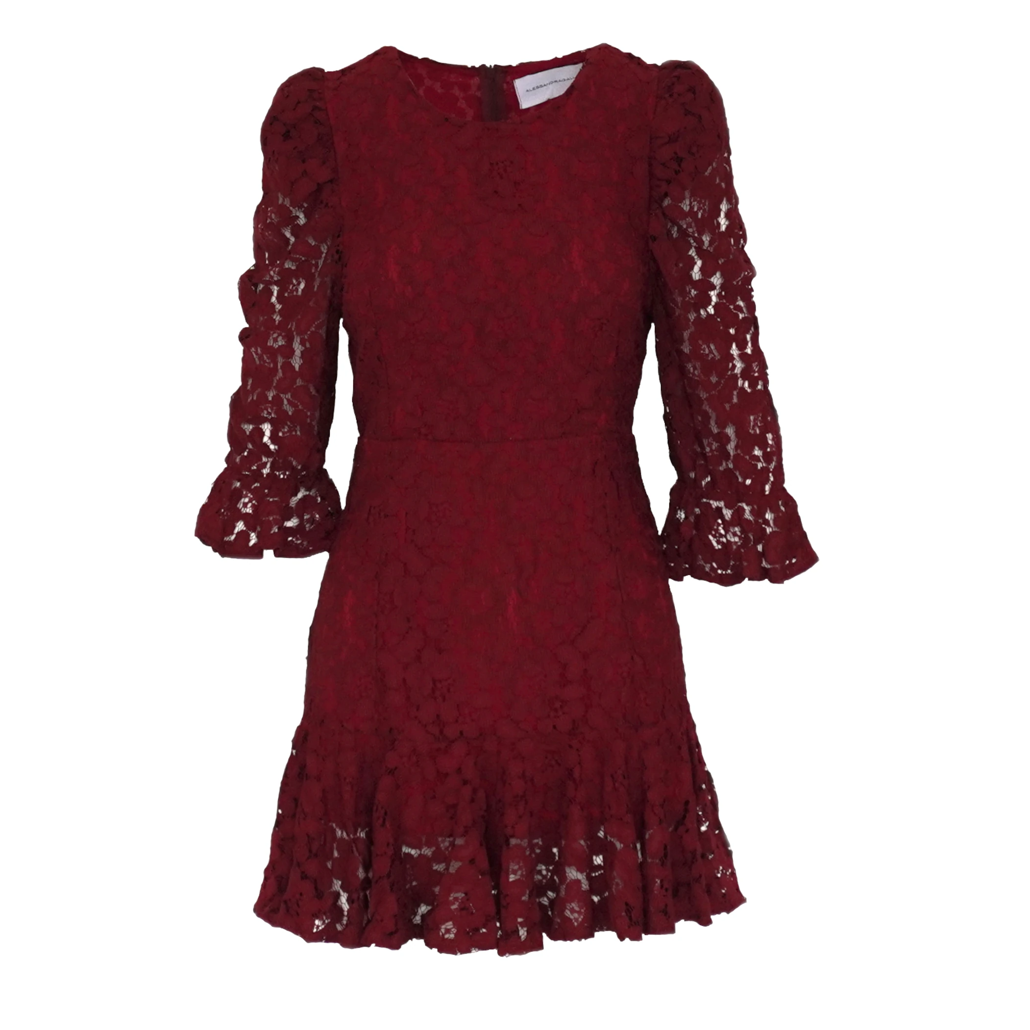 ANDREA - burgundy lace short dress