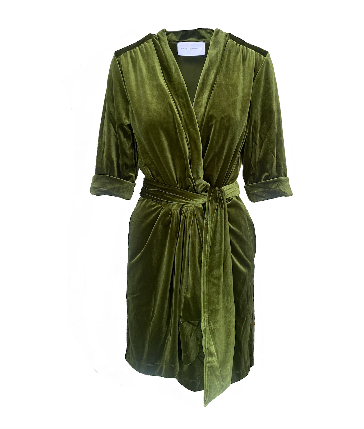 GINEVRA MINI - short dress in green chenille