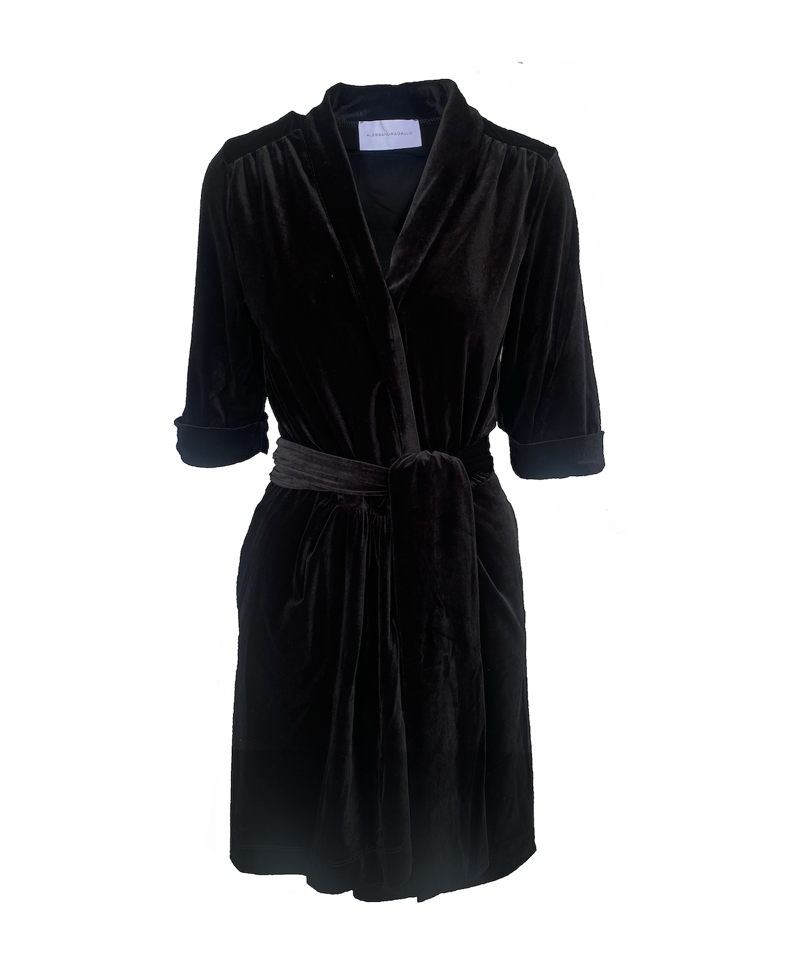 GINEVRA MINI - short dress in black chenille