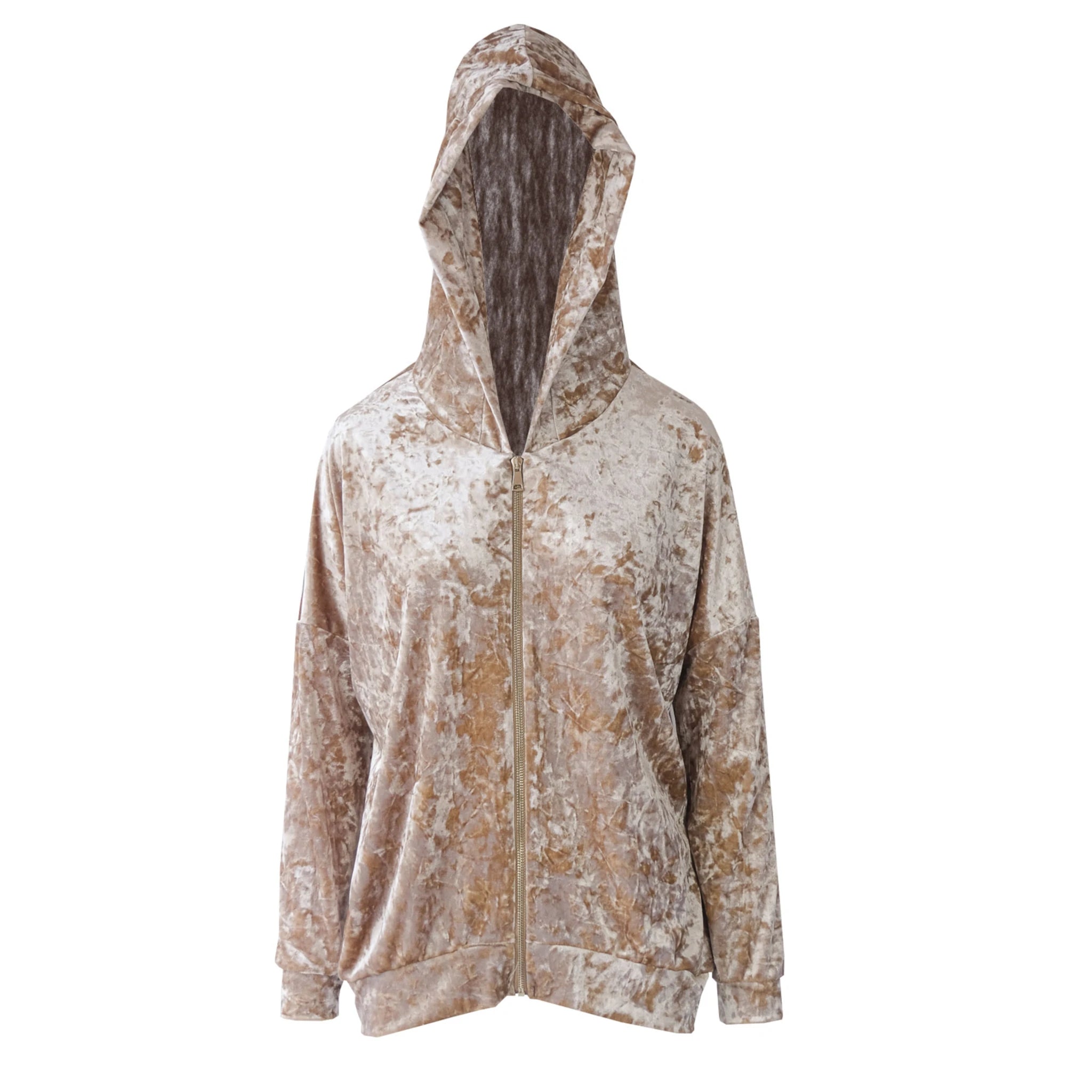 ADRIEN - champagne hammered chenille hoodie