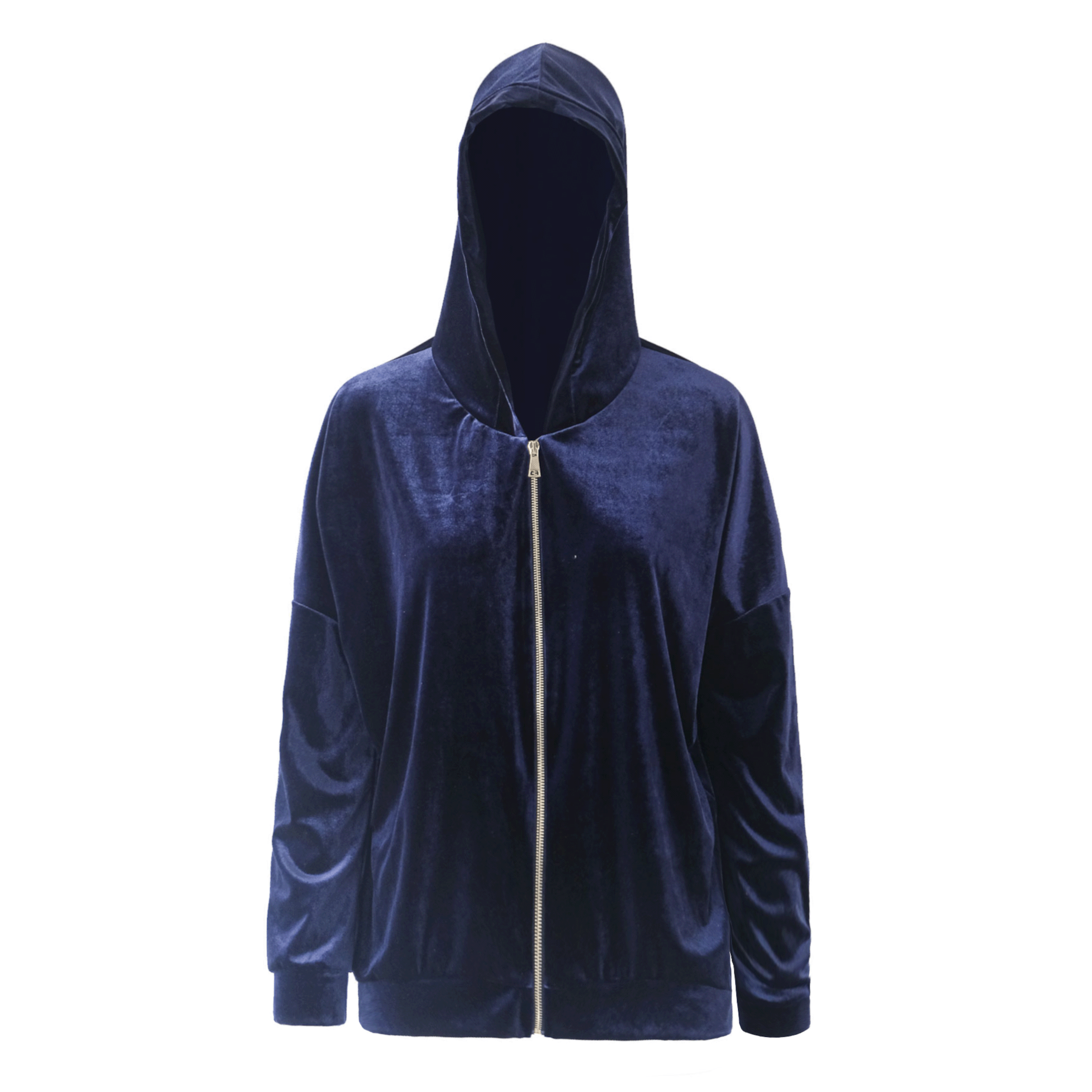 Felpa ADRIEN ciniglia blu con cappuccio - vista frontale Day&Night Collection