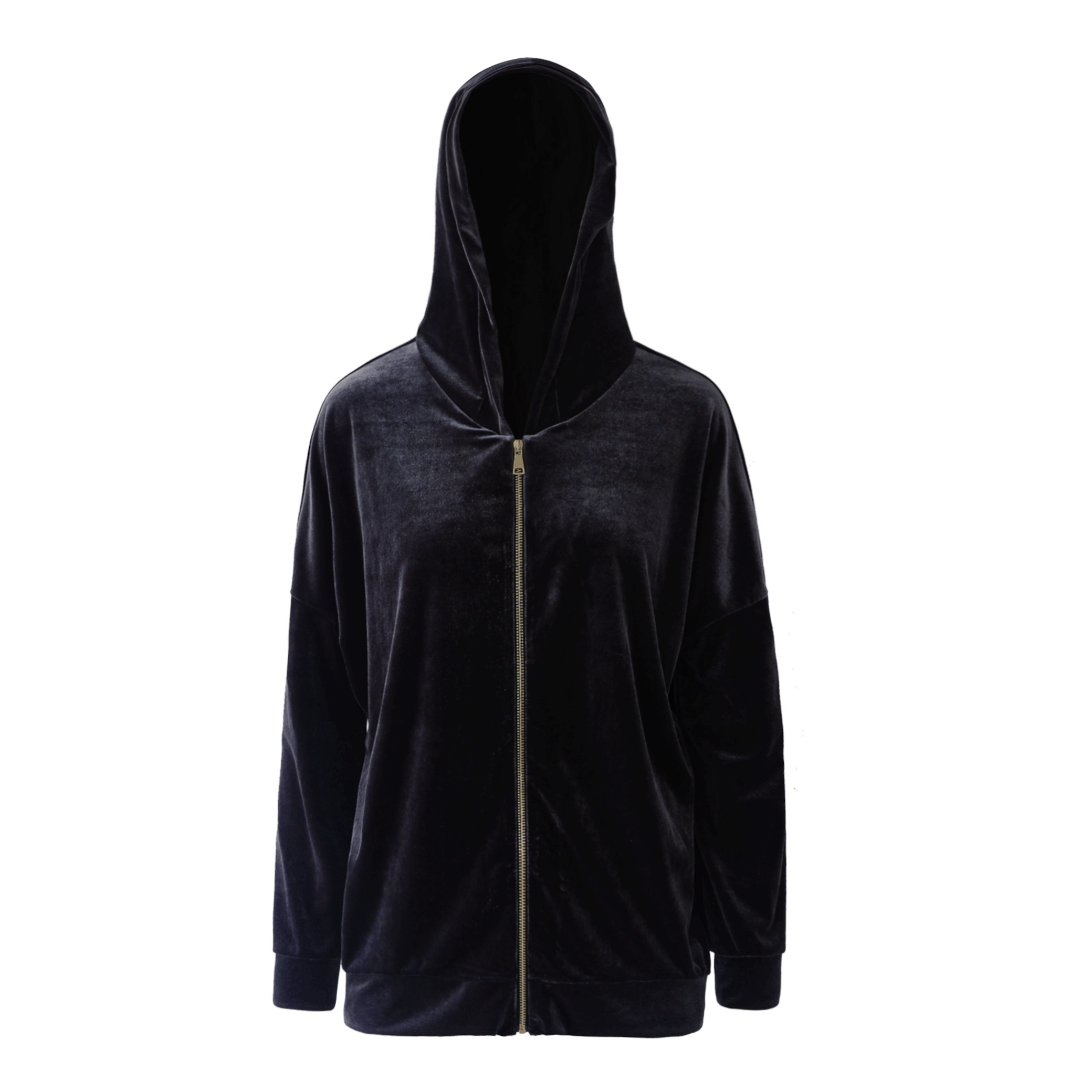 Felpa ADRIEN ciniglia nera con cappuccio - vista frontale Day&Night Collection