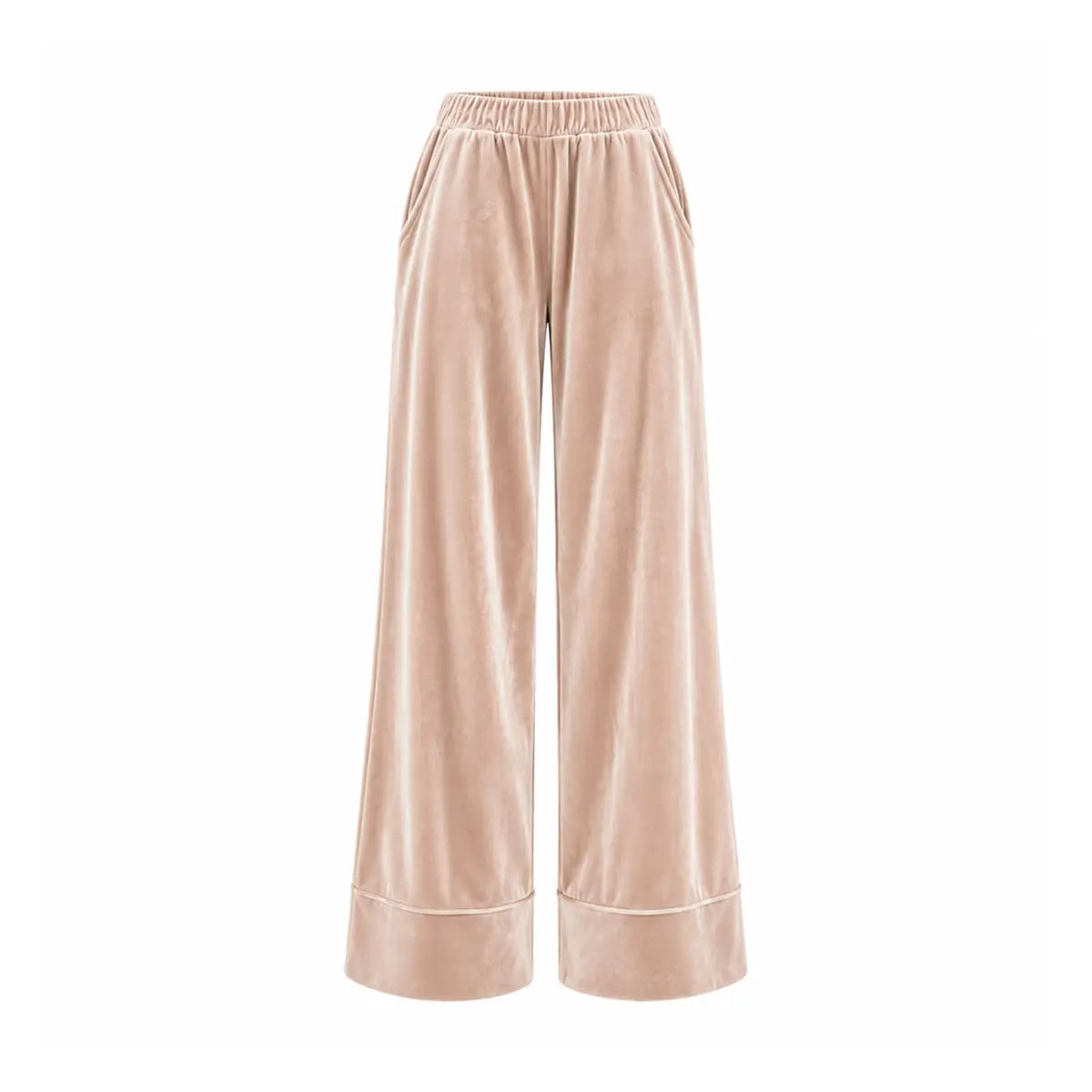 AIDA, pantalone palazzo in ciniglia beige.