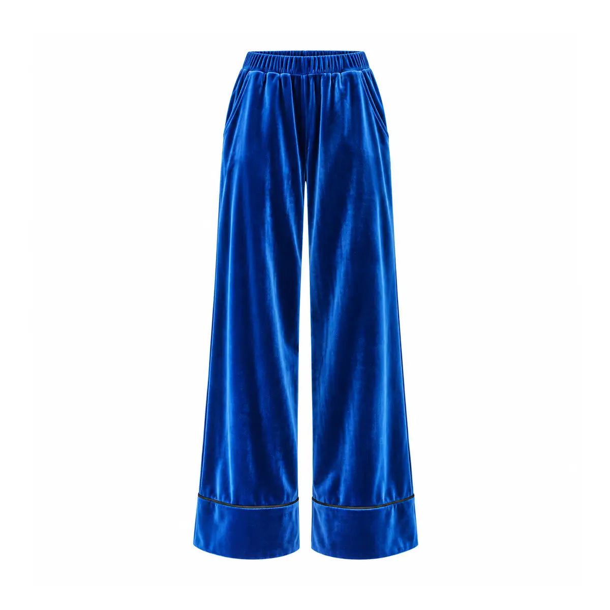 AIDA, pantalone palazzo in ciniglia blu elettrico.