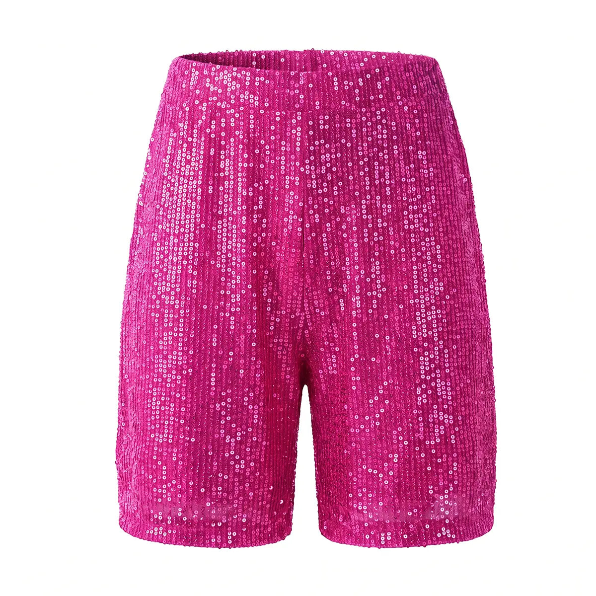 AURIGA, pantaloncini in paillettes fucsia.