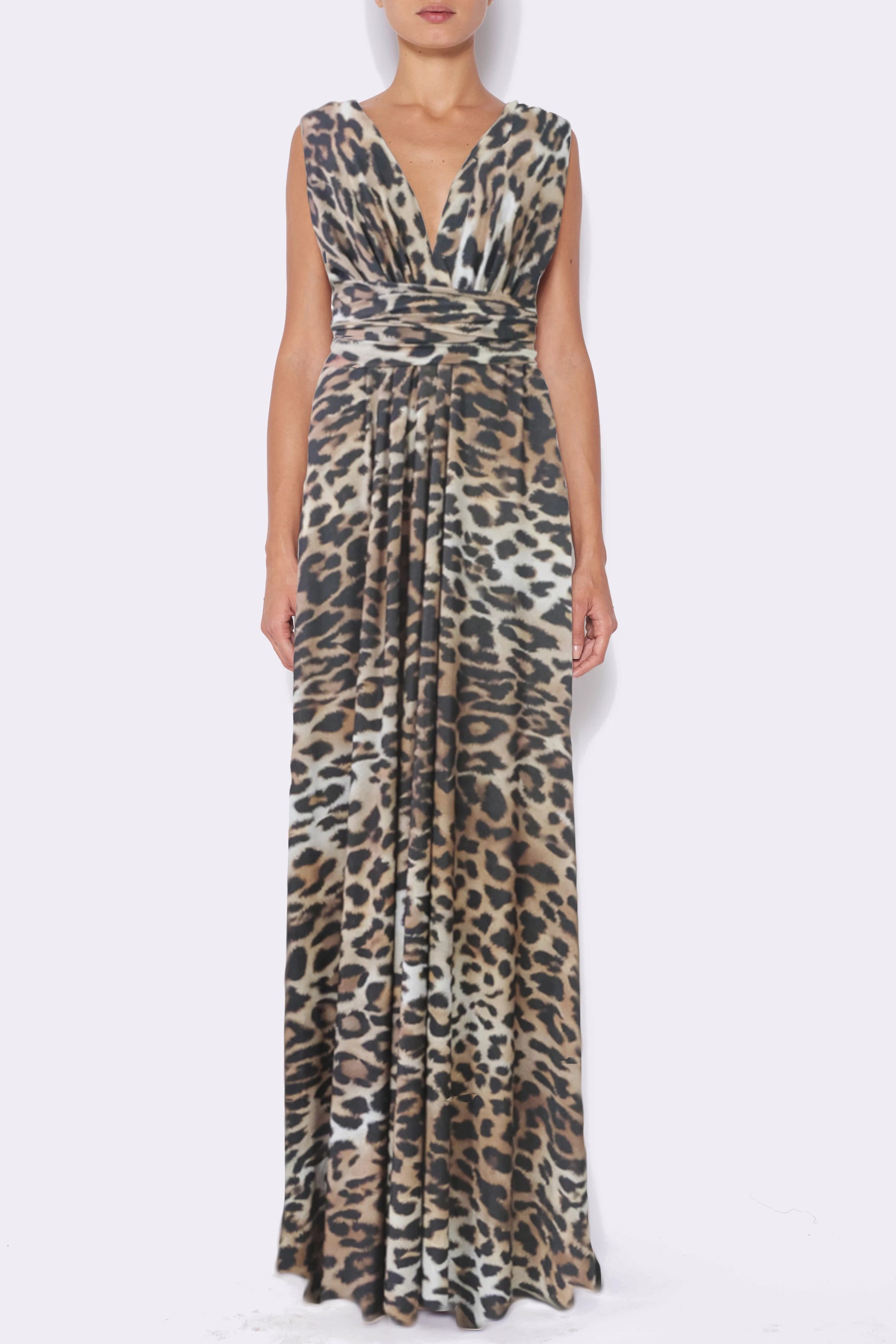 AURORA abito transformer in lycra fantasia animalier - elegante abito Made in Italy Stretch Collection