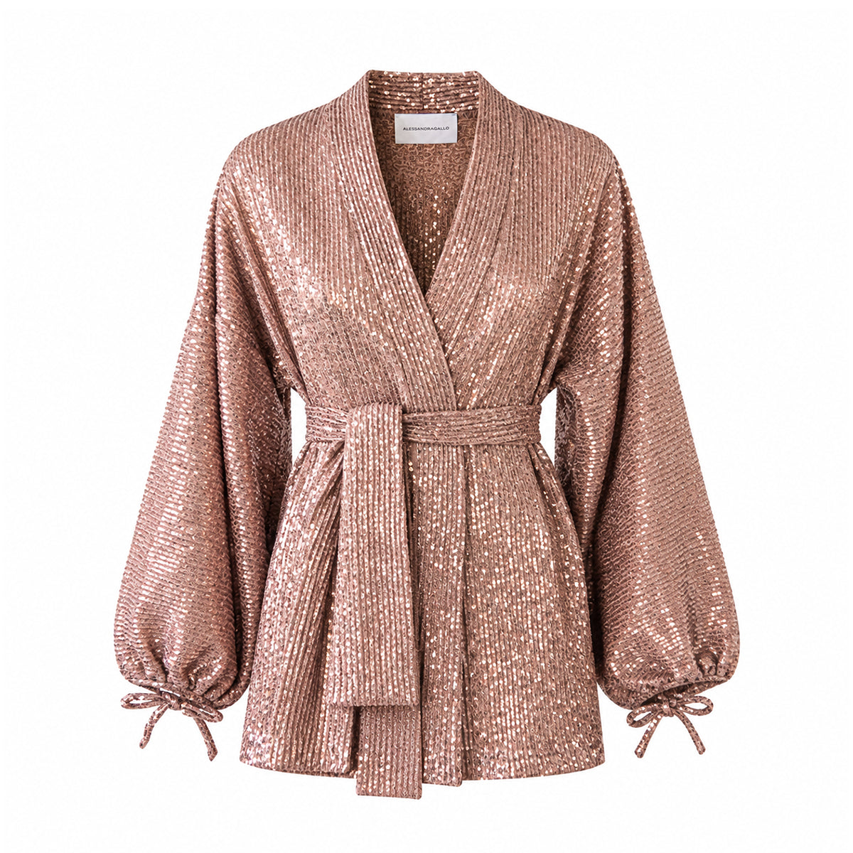 AMELIA, blusa in paillettes rosa.