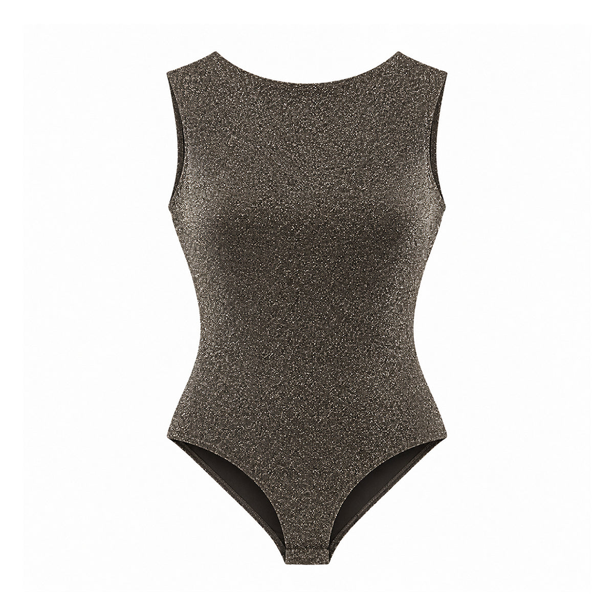 VILENIA - Body in Lurex Verde con Schiena a V