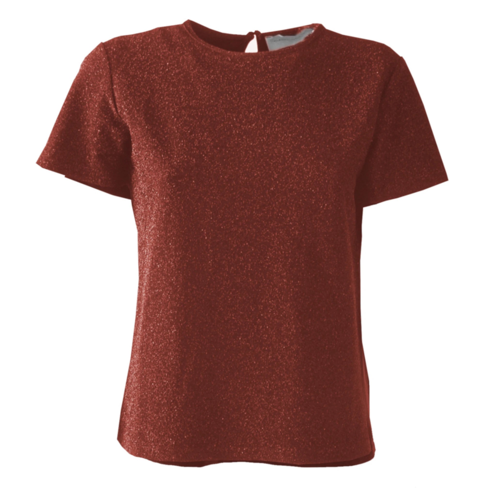 T-shirt CARMEN Alessandra Gallo in lurex bronzo con girocollo e maniche corte