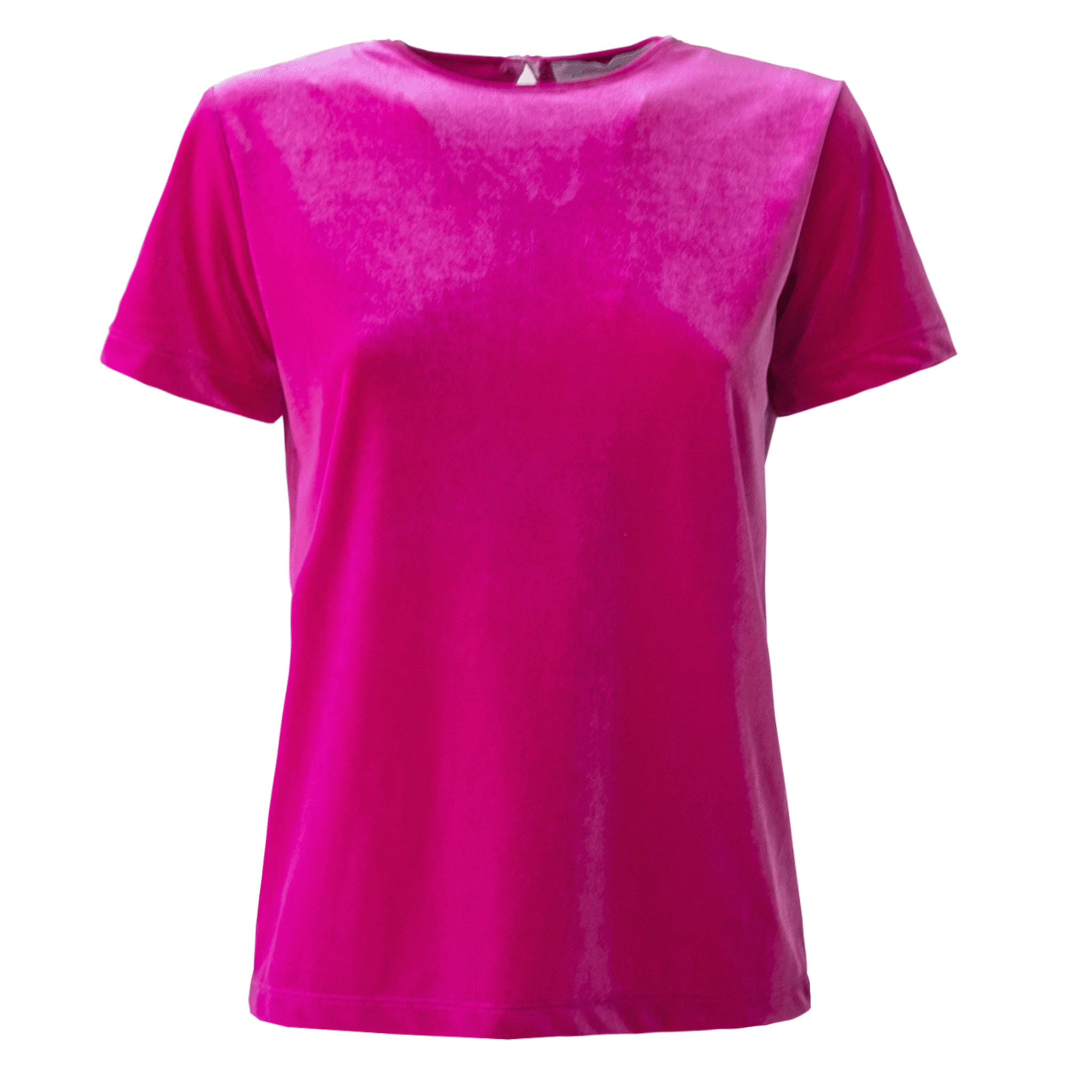T-shirt CARMEN ciniglia fucsia - girocollo vista frontale Day&Night Collection