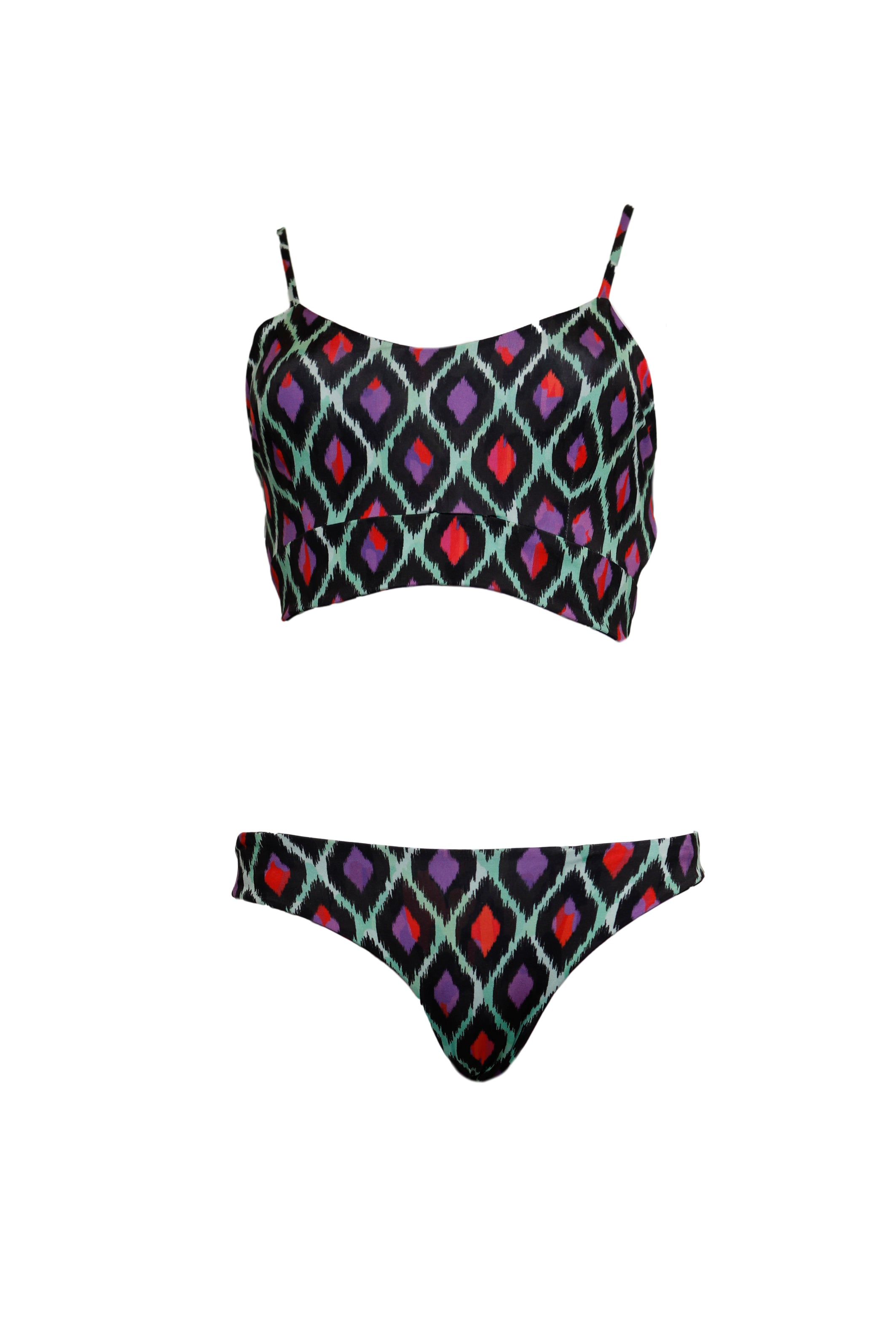 CECILIA - two-piece swimsuit in Rombi print lycra