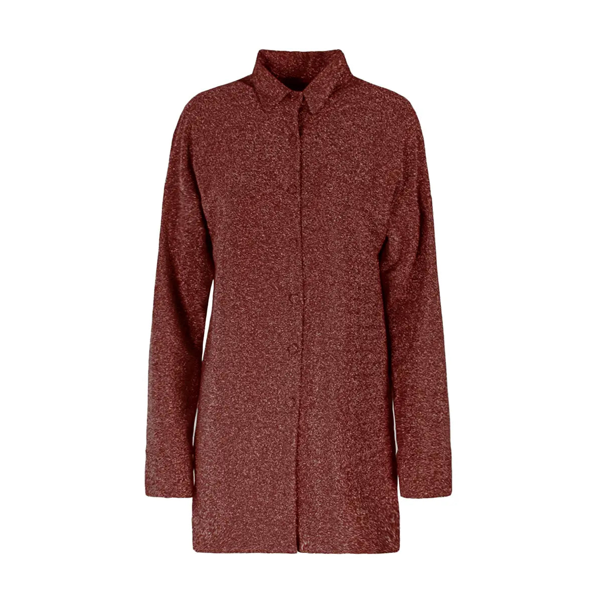 Camicia CELESTE di Alessandra Gallo in lurex bronzo con colletto italiano - vista frontale - Stardust Collection