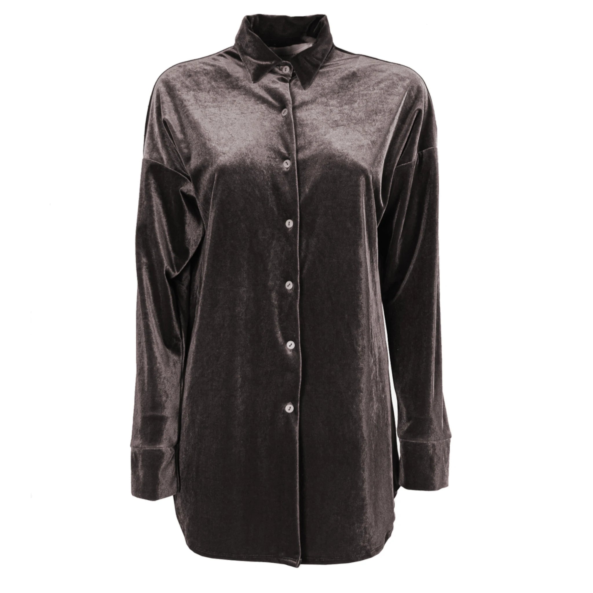 CELESTE - camicia in ciniglia marrone