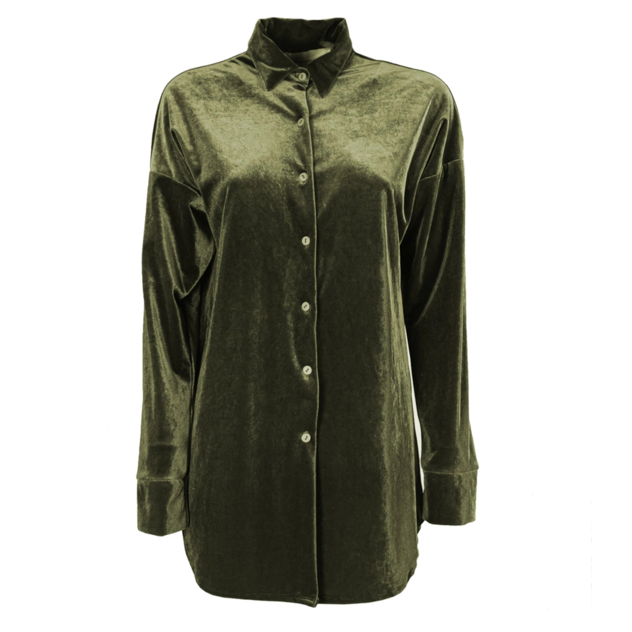 CELESTE - green chenille shirt