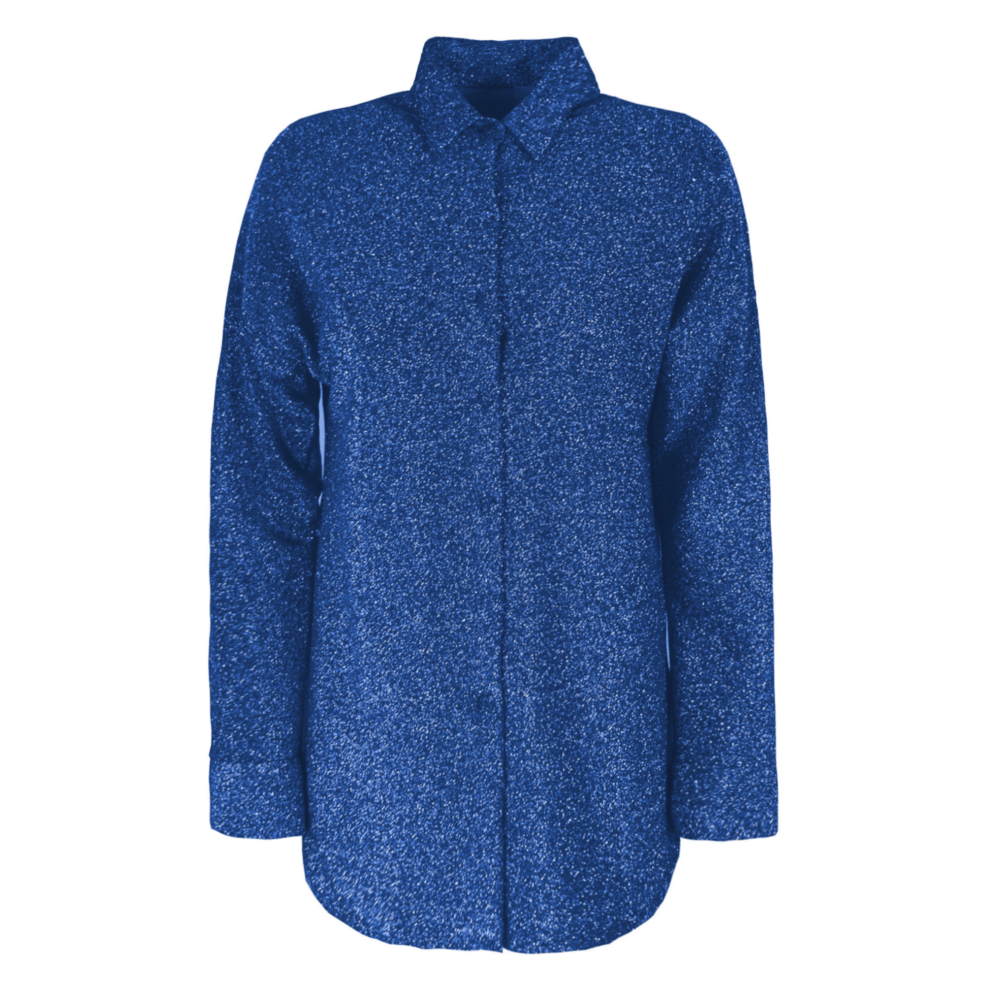 Camicia CELESTE Alessandra Gallo in lurex blu con colletto italiano