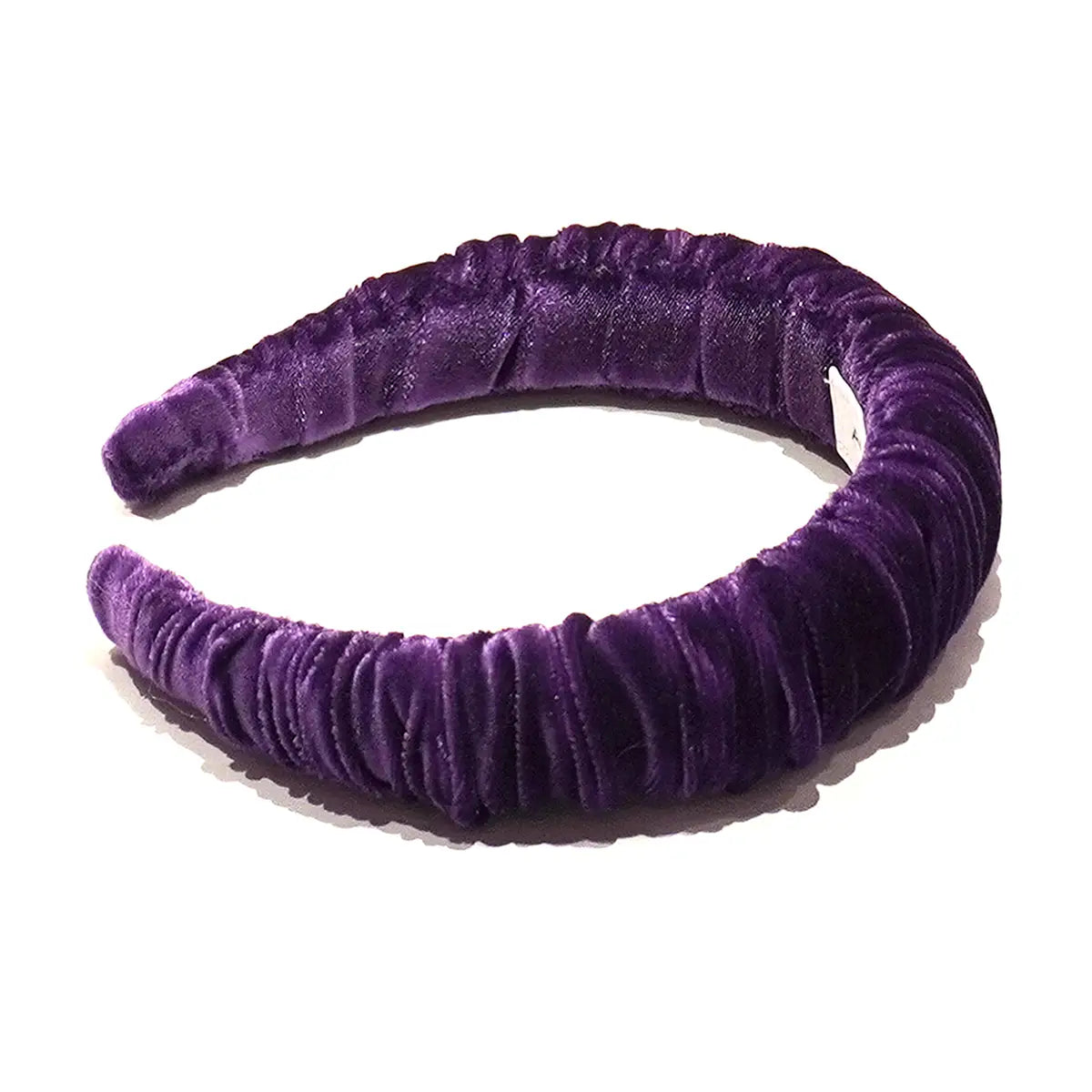 Cerchietto per capelli goffrato di Alessandra Gallo  in ciniglia viola - vista frontale - Accessori - Day&Night Collection 