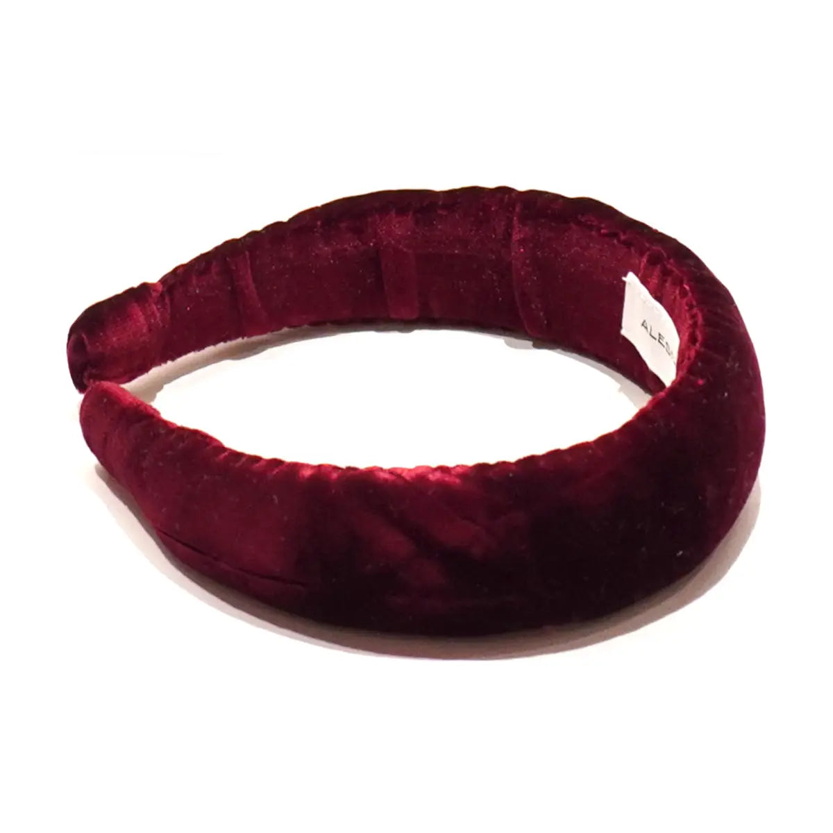 Cerchietto liscio per capelli di Alessandra Gallo  in ciniglia bordeaux - vista frontale - Accessori - Day&Night Collection 