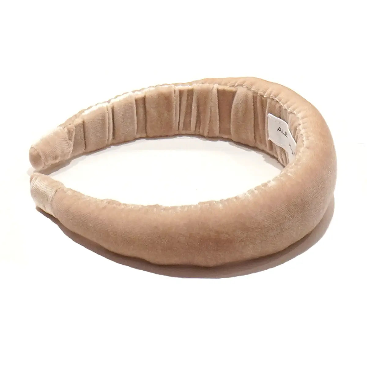 Cerchietto liscio in ciniglia beige.