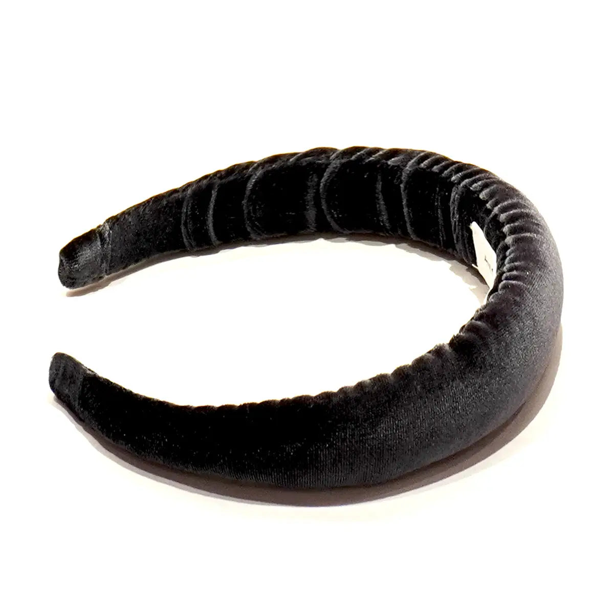 Cerchietto liscio in ciniglia grigia.