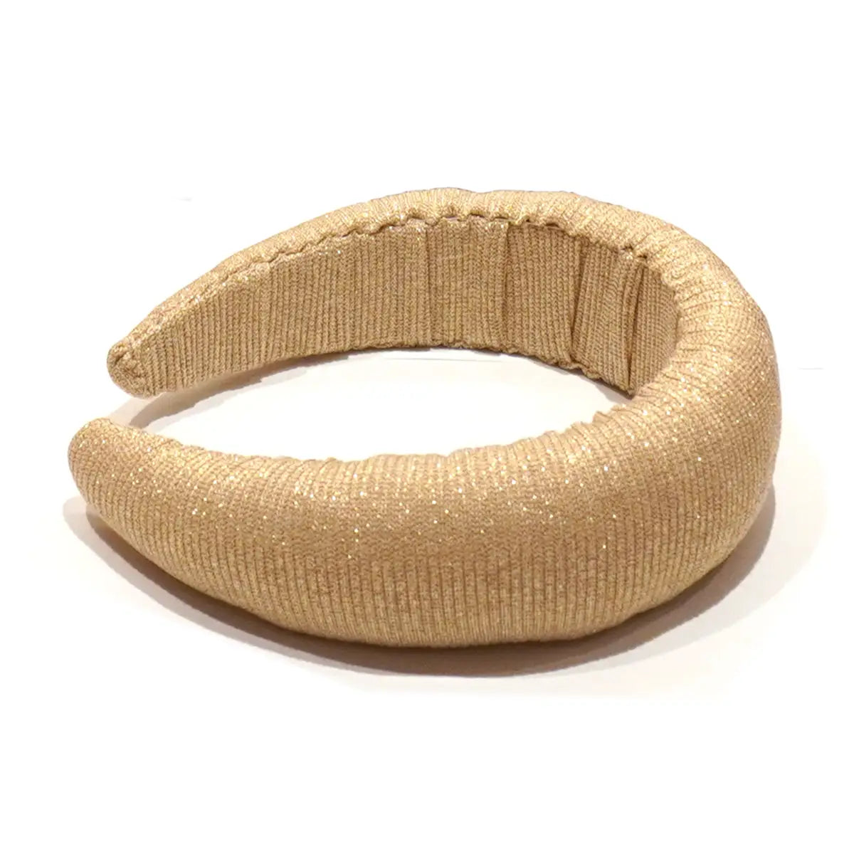 Cerchietto liscio in lurex panna.