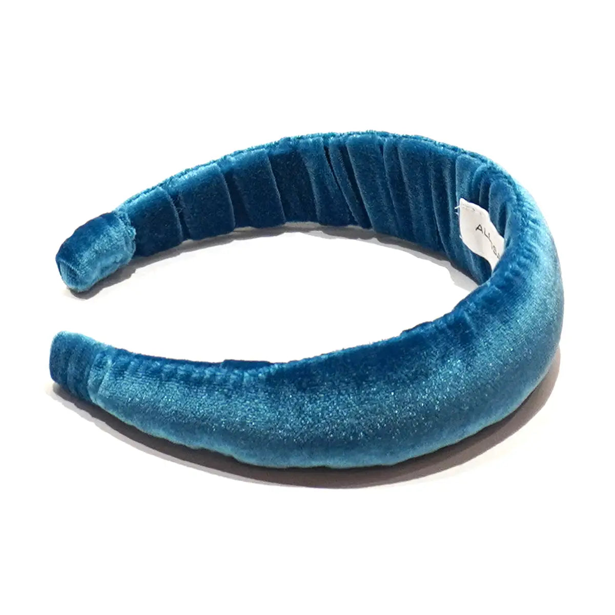 Cerchietto liscio per capelli di Alessandra Gallo  in ciniglia ottanio - vista frontale - Accessori - Day&Night Collection 