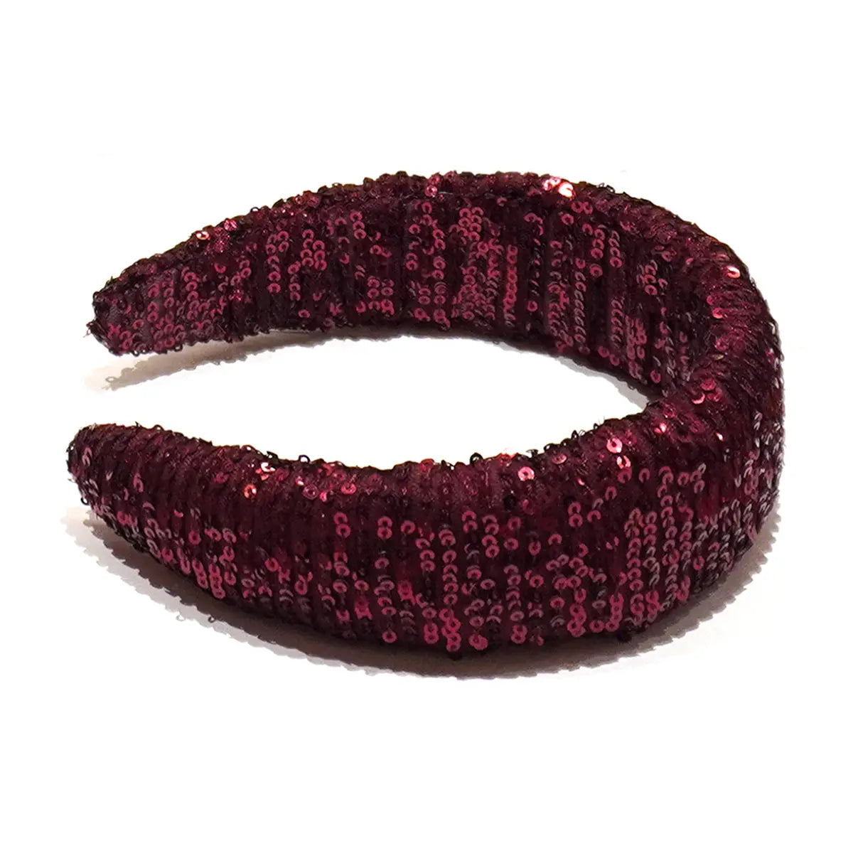 Cerchietto liscio in paillettes bordeaux.