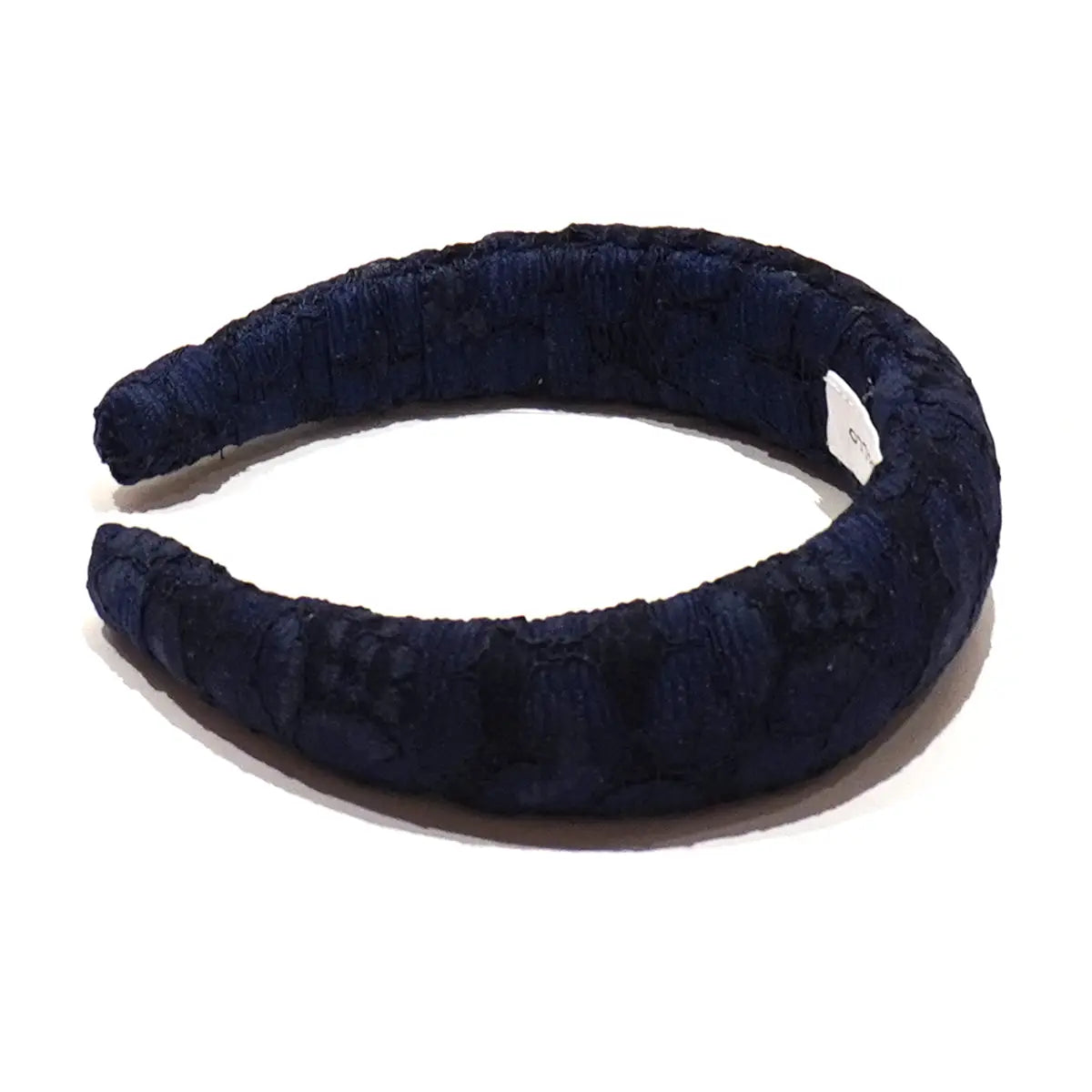 Cerchietto liscio per capelli di Alessandra Gallo  in pizzo blu - vista frontale - Accessori - The Dream Collection 