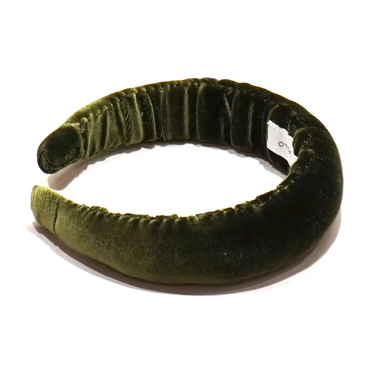 Cerchietto liscio per capelli di Alessandra Gallo  in ciniglia verde - vista frontale - Accessori - Day&Night Collection 